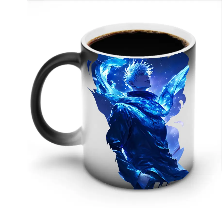 呪術廻戦 グッズ,五条 悟 - 変色マグカップ ・ セラミック ・ 熱転写プリント ・ 耐久性 高品質 ・ ギフト・自宅用 コーヒー お茶