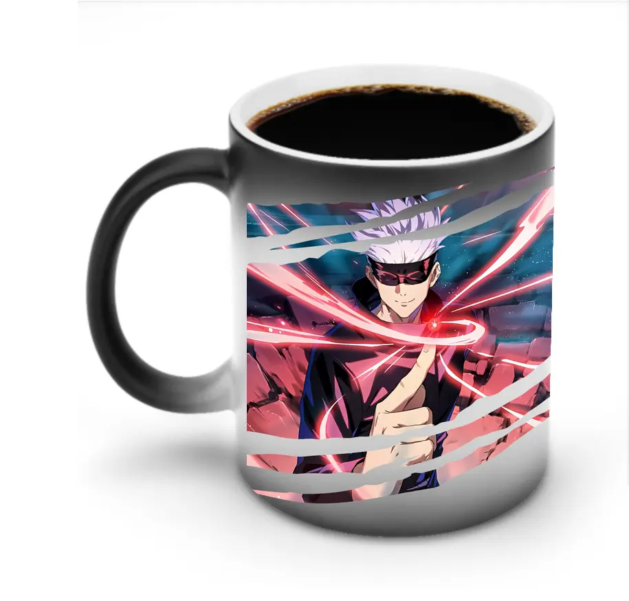 呪術廻戦 グッズ,五条 悟 - 変色マグカップ ・ セラミック ・ 熱転写プリント ・ 耐久性 高品質 ・ ギフト・自宅用 コーヒー お茶