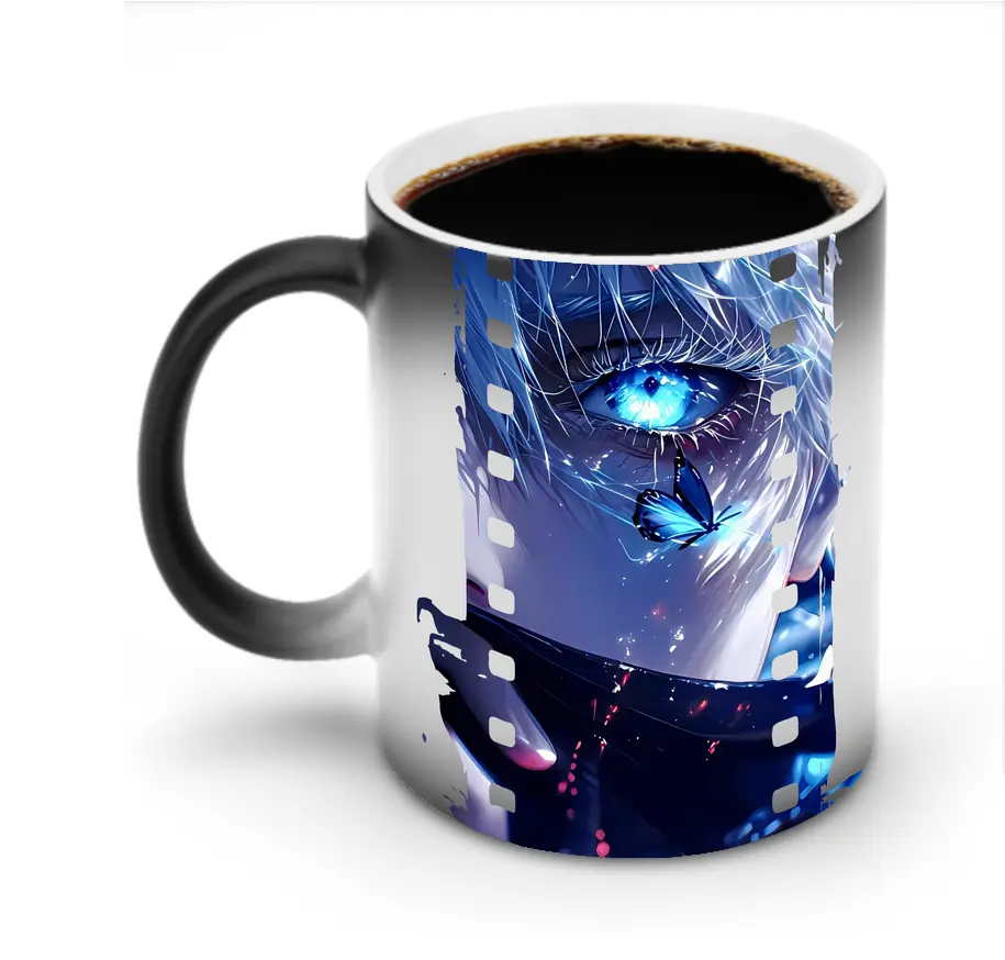 呪術廻戦 グッズ,五条 悟 - 変色マグカップ ・ セラミック ・ 熱転写プリント ・ 耐久性 高品質 ・ ギフト・自宅用 コーヒー お茶