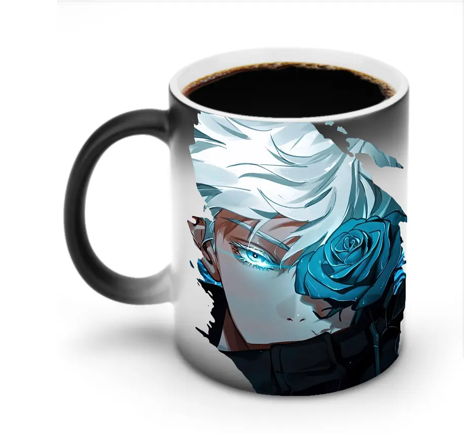 呪術廻戦 グッズ,五条 悟 - 変色マグカップ ・ セラミック ・ 熱転写プリント ・ 耐久性 高品質 ・ ギフト・自宅用 コーヒー お茶
