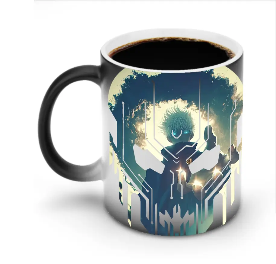 呪術廻戦 グッズ,五条 悟 - 変色マグカップ ・ セラミック ・ 熱転写プリント ・ 耐久性 高品質 ・ ギフト・自宅用 コーヒー お茶