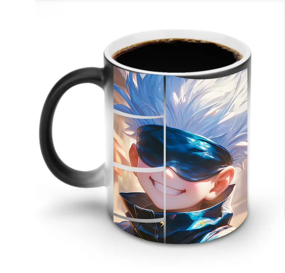 呪術廻戦 グッズ,五条 悟 - 変色マグカップ ・ セラミック ・ 熱転写プリント ・ 耐久性 高品質 ・ ギフト・自宅用 コーヒー お茶