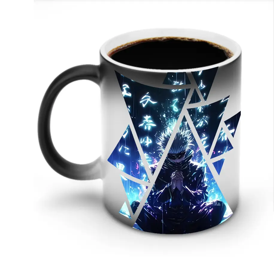 呪術廻戦 グッズ,五条 悟 - 変色マグカップ ・ セラミック ・ 熱転写プリント ・ 耐久性 高品質 ・ ギフト・自宅用 コーヒー お茶