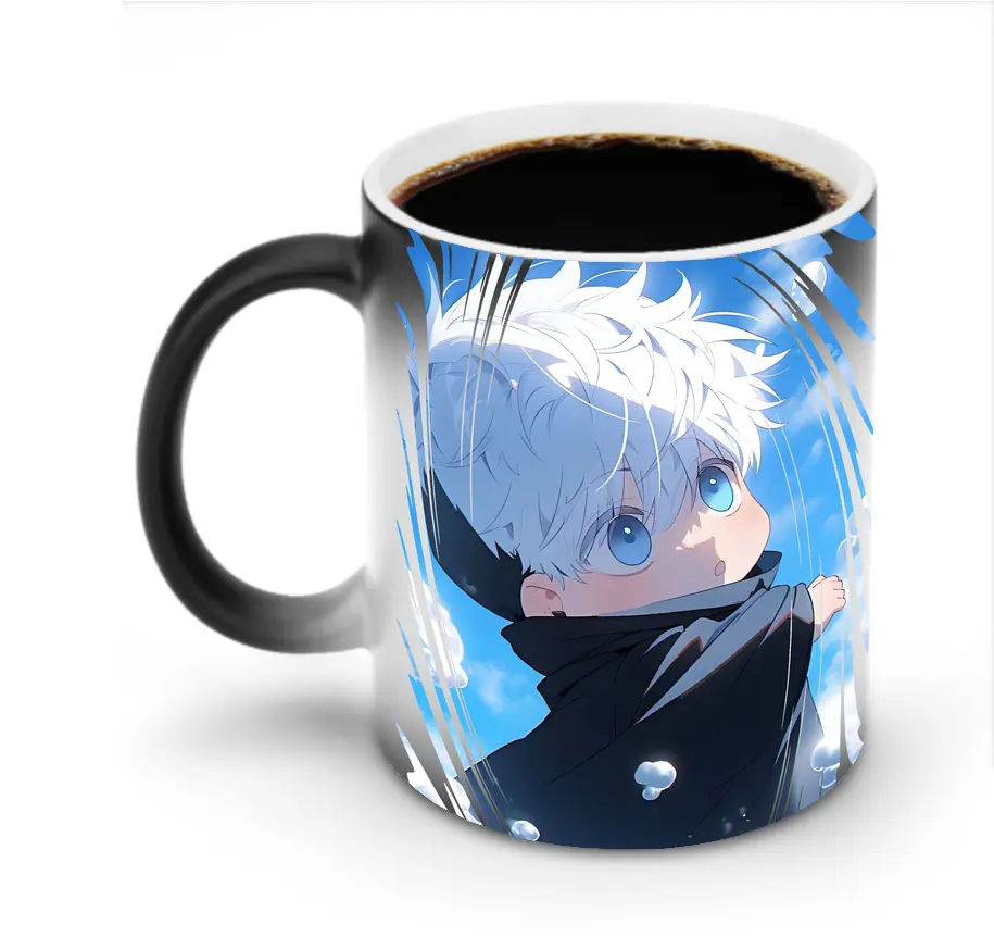 呪術廻戦 グッズ,五条 悟 - 変色マグカップ ・ セラミック ・ 熱転写プリント ・ 耐久性 高品質 ・ ギフト・自宅用 コーヒー お茶