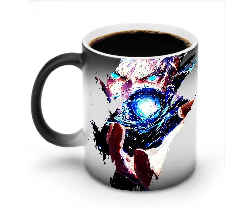 呪術廻戦 グッズ,五条 悟 - 変色マグカップ ・ セラミック ・ 熱転写プリント ・ 耐久性 高品質 ・ ギフト・自宅用 コーヒー お茶