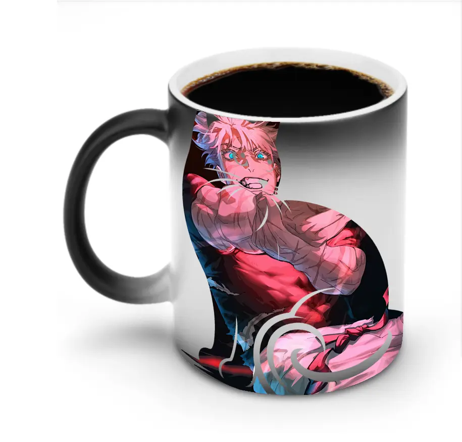 呪術廻戦 グッズ,五条 悟 - 変色マグカップ ・ セラミック ・ 熱転写プリント ・ 耐久性 高品質 ・ ギフト・自宅用 コーヒー お茶