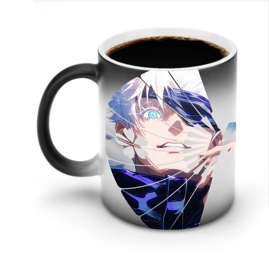呪術廻戦 グッズ,五条 悟 - 変色マグカップ ・ セラミック ・ 熱転写プリント ・ 耐久性 高品質 ・ ギフト・自宅用 コーヒー お茶