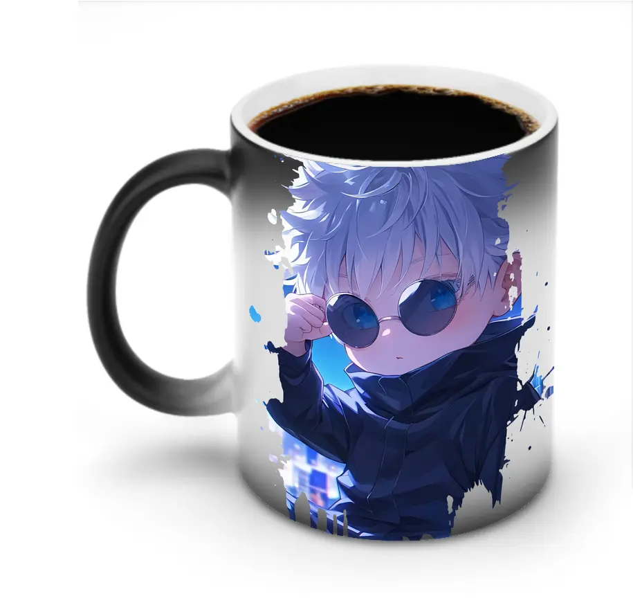 呪術廻戦 グッズ,五条 悟 - 変色マグカップ ・ セラミック ・ 熱転写プリント ・ 耐久性 高品質 ・ ギフト・自宅用 コーヒー お茶