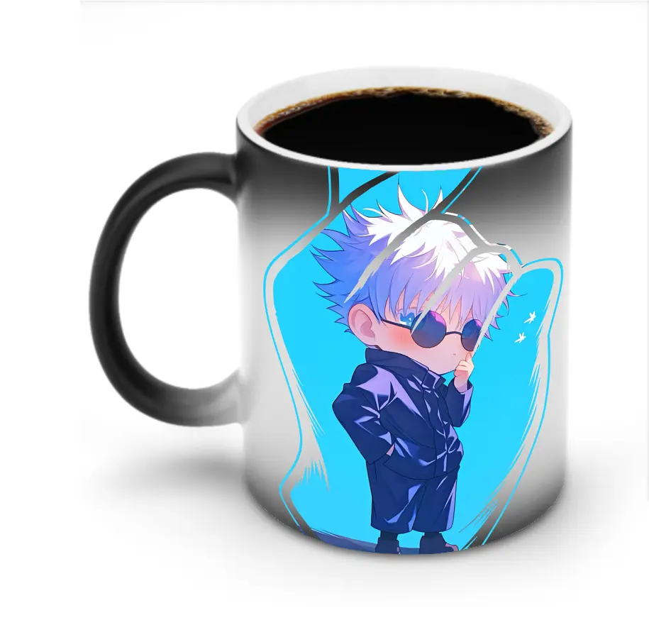 呪術廻戦 グッズ,五条 悟 - 変色マグカップ ・ セラミック ・ 熱転写プリント ・ 耐久性 高品質 ・ ギフト・自宅用 コーヒー お茶
