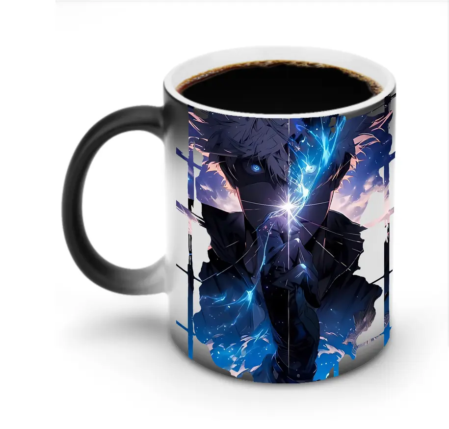 呪術廻戦 グッズ,五条 悟 - 変色マグカップ ・ セラミック ・ 熱転写プリント ・ 耐久性 高品質 ・ ギフト・自宅用 コーヒー お茶