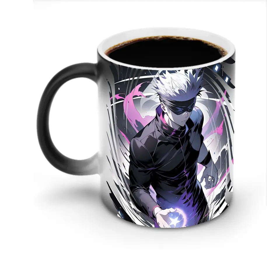 呪術廻戦 グッズ,五条 悟 - 変色マグカップ ・ セラミック ・ 熱転写プリント ・ 耐久性 高品質 ・ ギフト・自宅用 コーヒー お茶