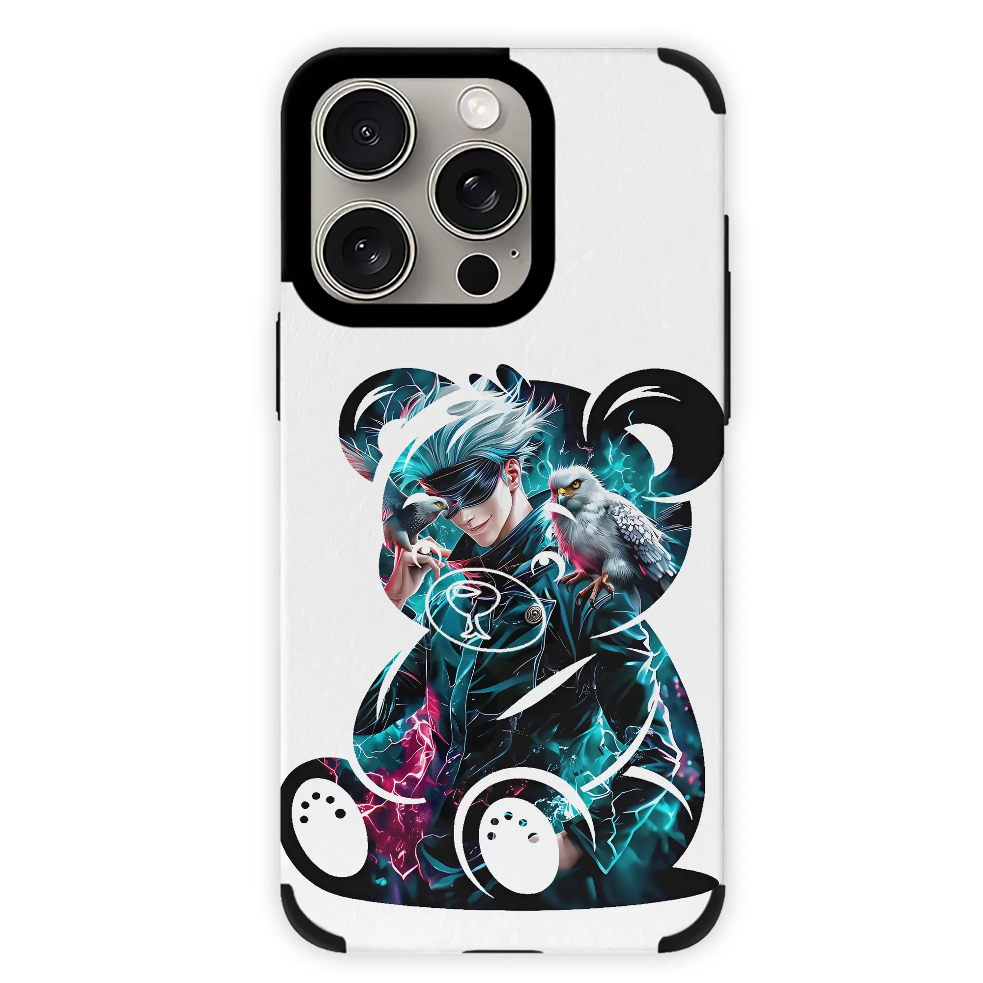 呪術廻戦 グッズ,五条 悟 - IPhone15ProMax対応 ・ PUレザースマホケース ・ 耐衝撃 ・ 黄変防止 ・ 360度全面保護 ・ 柔らか手触り ・ 3D立体ボタン