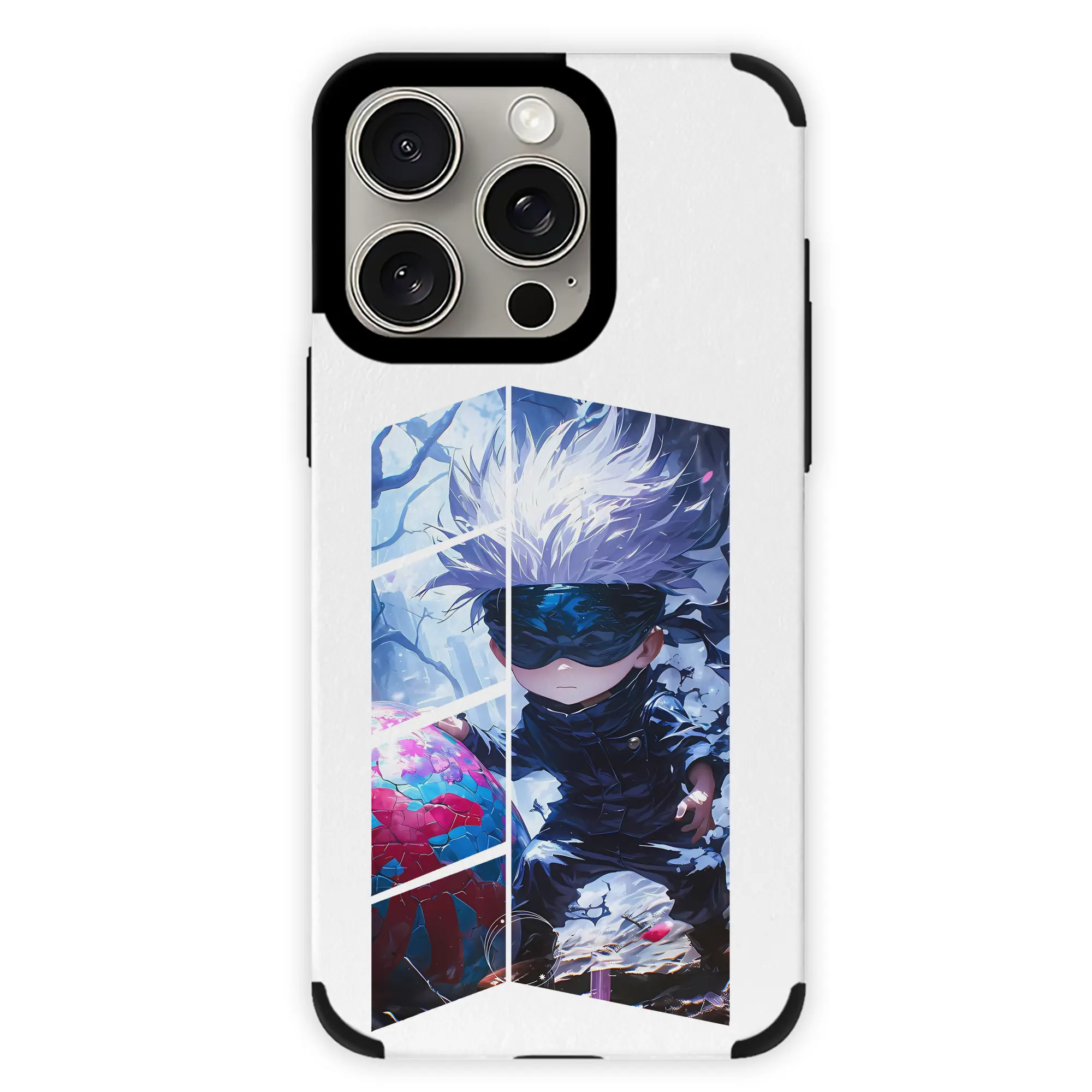 呪術廻戦 グッズ,五条 悟 - IPhone15ProMax対応 ・ PUレザースマホケース ・ 耐衝撃 ・ 黄変防止 ・ 360度全面保護 ・ 柔らか手触り ・ 3D立体ボタン