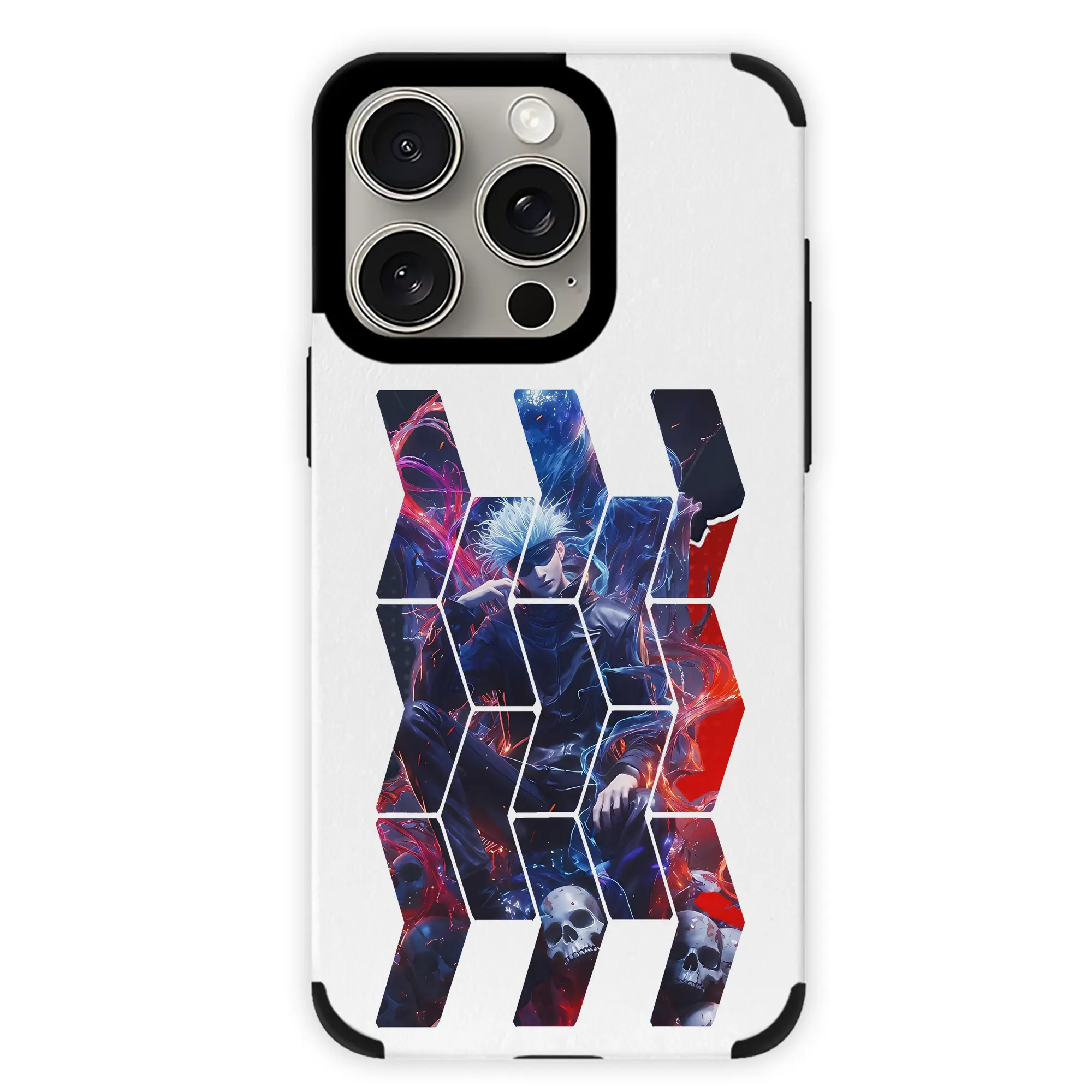 呪術廻戦 グッズ,五条 悟 - IPhone15ProMax対応 ・ PUレザースマホケース ・ 耐衝撃 ・ 黄変防止 ・ 360度全面保護 ・ 柔らか手触り ・ 3D立体ボタン