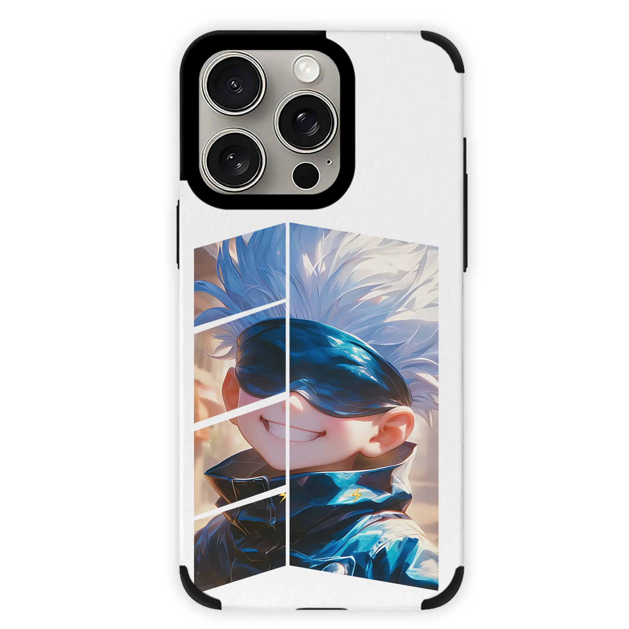 呪術廻戦 グッズ,五条 悟 - IPhone15ProMax対応 ・ PUレザースマホケース ・ 耐衝撃 ・ 黄変防止 ・ 360度全面保護 ・ 柔らか手触り ・ 3D立体ボタン