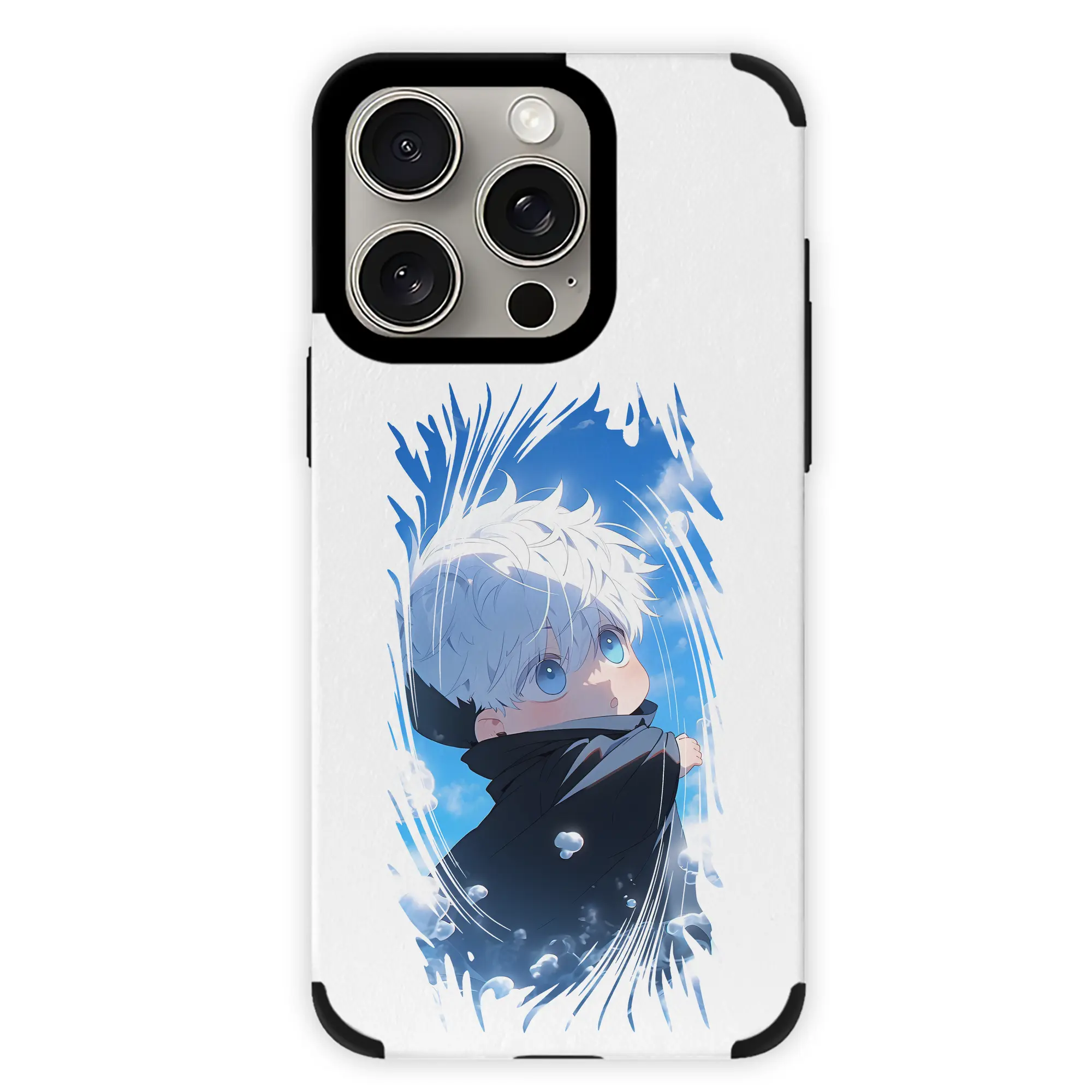 呪術廻戦 グッズ,五条 悟 - IPhone15ProMax対応 ・ PUレザースマホケース ・ 耐衝撃 ・ 黄変防止 ・ 360度全面保護 ・ 柔らか手触り ・ 3D立体ボタン