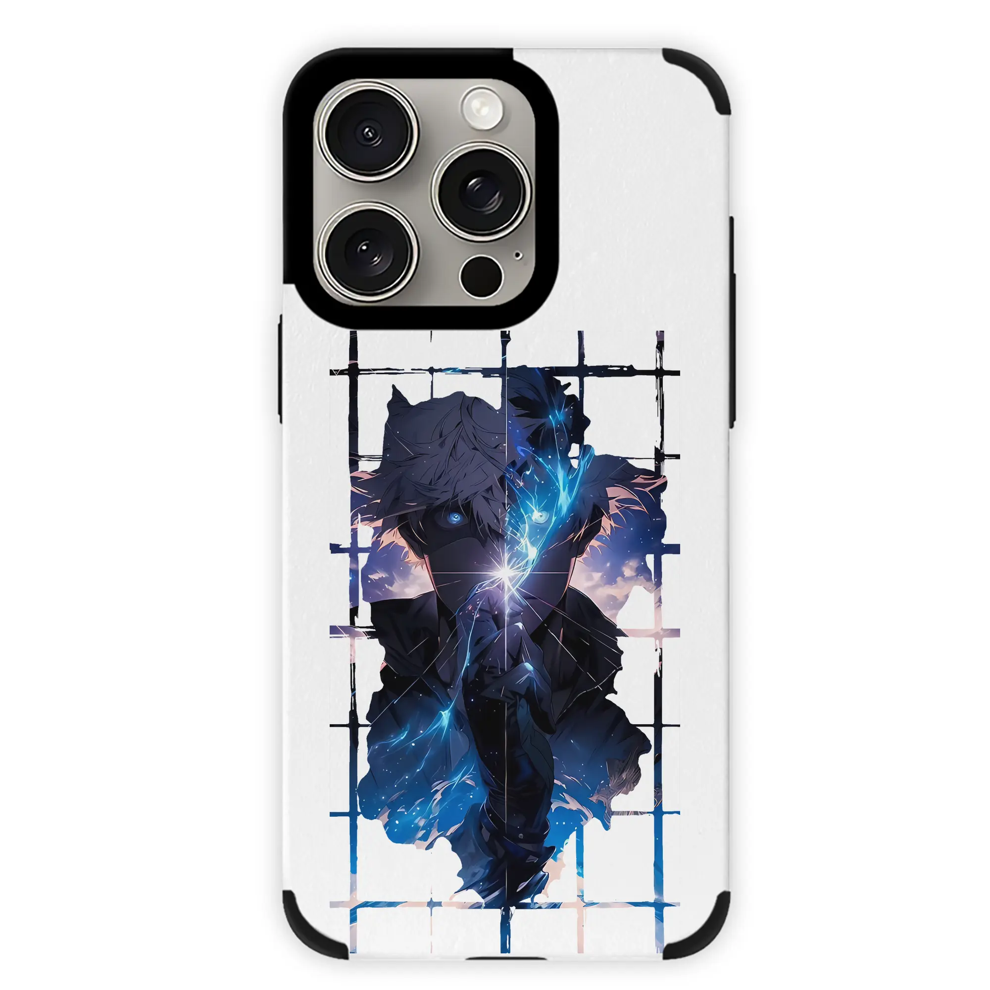 呪術廻戦 グッズ,五条 悟 - IPhone15ProMax対応 ・ PUレザースマホケース ・ 耐衝撃 ・ 黄変防止 ・ 360度全面保護 ・ 柔らか手触り ・ 3D立体ボタン