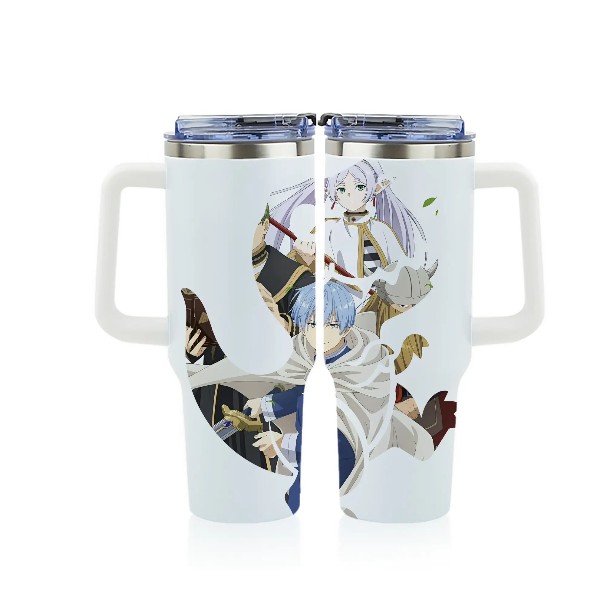 葬送のフリーレン（Frieren） グッズ,ヒンメル（Himmel） - 1200mL フルプリント車用タンブラー ・ 304ステンレス 内側 ・ 201ステンレス 外側 ・ 保温 保冷 ・ 通勤 ドライブ アウトドア用