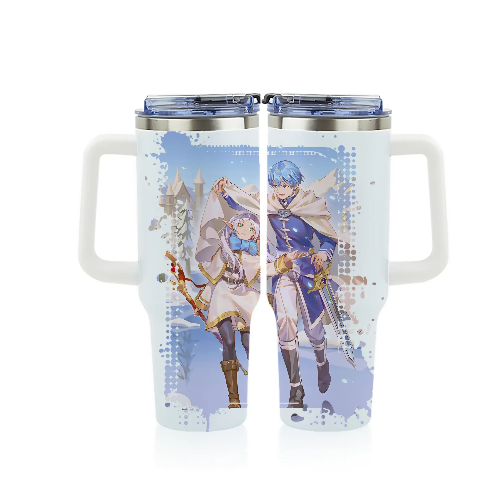 葬送のフリーレン（Frieren） グッズ,ヒンメル（Himmel） - 1200mL フルプリント車用タンブラー ・ 304ステンレス 内側 ・ 201ステンレス 外側 ・ 保温 保冷 ・ 通勤 ドライブ アウトドア用