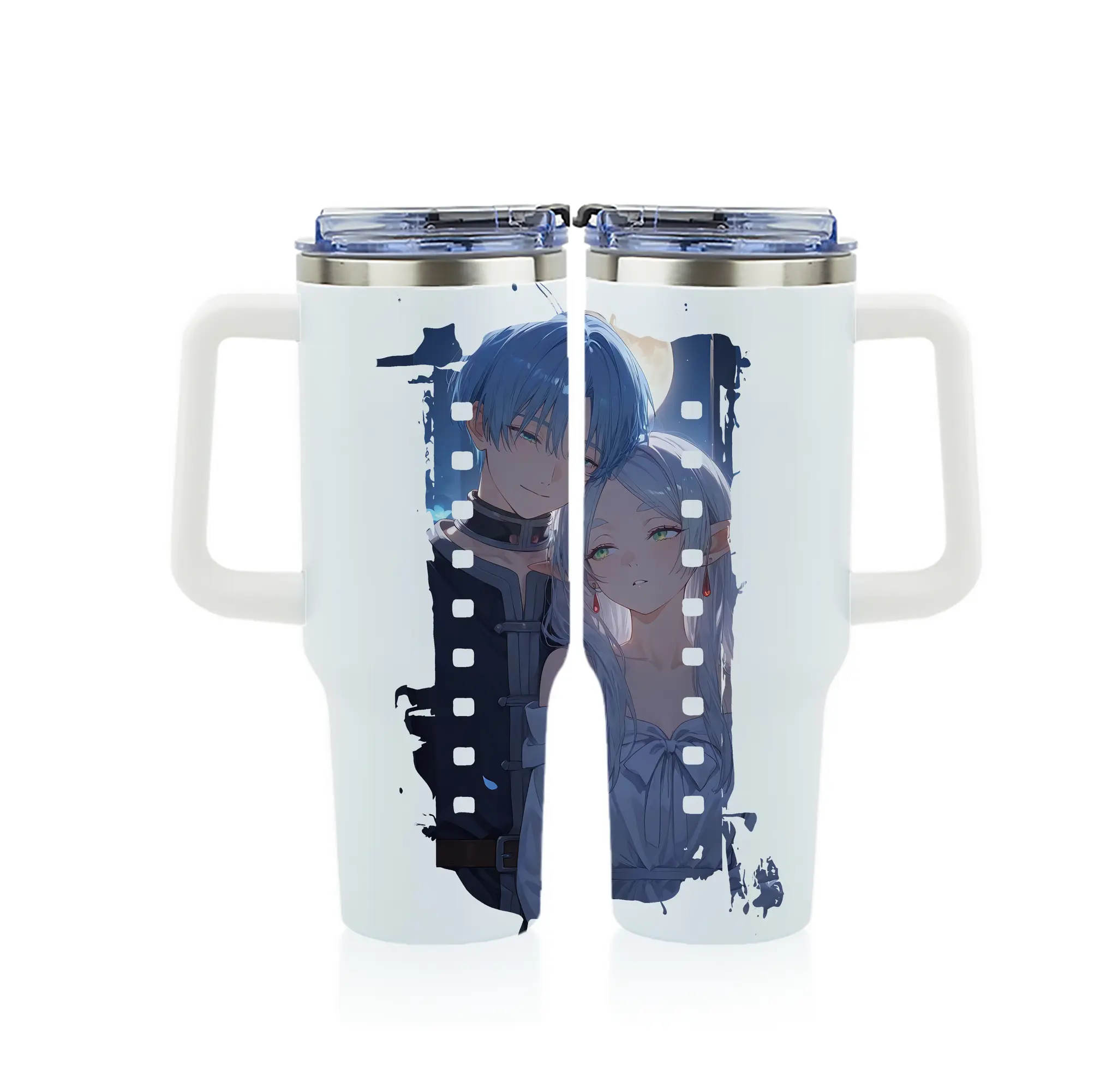 葬送のフリーレン（Frieren） グッズ,ヒンメル（Himmel） - 1200mL フルプリント車用タンブラー ・ 304ステンレス 内側 ・ 201ステンレス 外側 ・ 保温 保冷 ・ 通勤 ドライブ アウトドア用