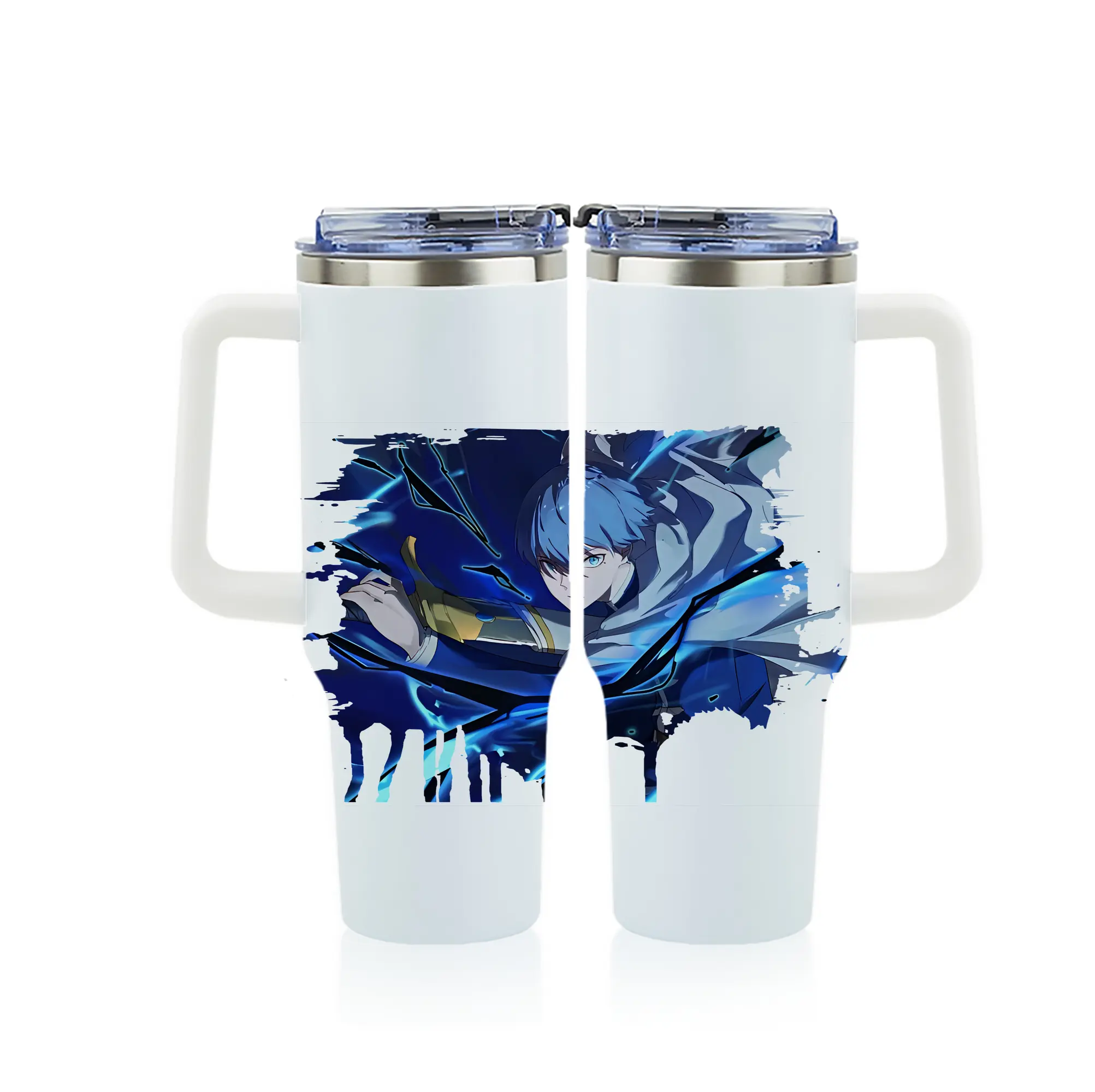 葬送のフリーレン（Frieren） グッズ,ヒンメル（Himmel） - 1200mL フルプリント車用タンブラー ・ 304ステンレス 内側 ・ 201ステンレス 外側 ・ 保温 保冷 ・ 通勤 ドライブ アウトドア用