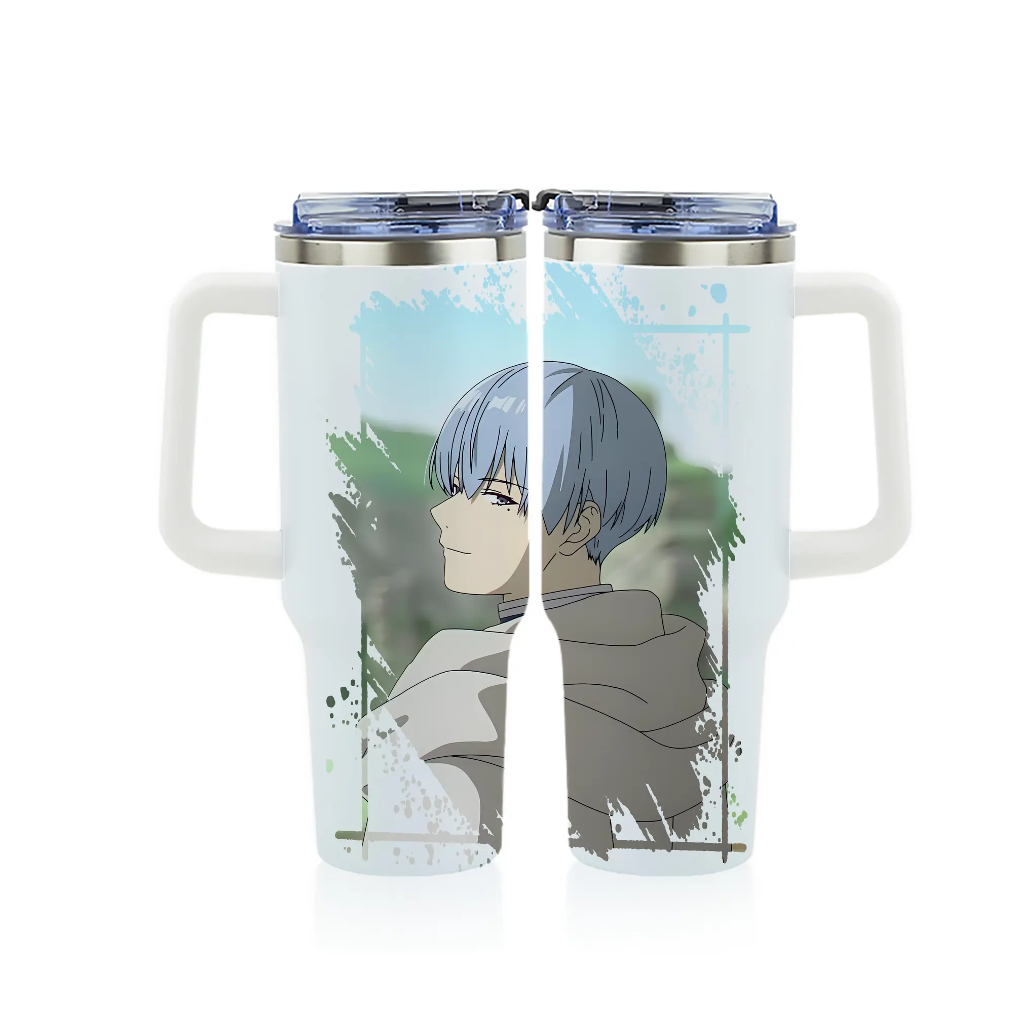 葬送のフリーレン（Frieren） グッズ,ヒンメル（Himmel） - 1200mL フルプリント車用タンブラー ・ 304ステンレス 内側 ・ 201ステンレス 外側 ・ 保温 保冷 ・ 通勤 ドライブ アウトドア用