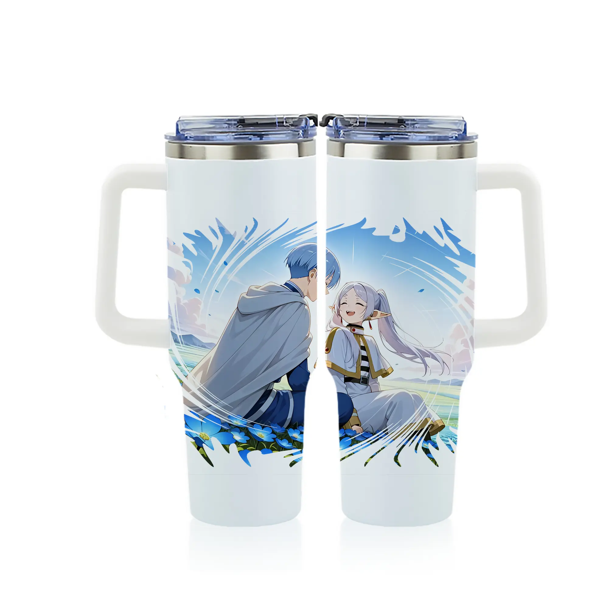 葬送のフリーレン（Frieren） グッズ,ヒンメル（Himmel） - 1200mL フルプリント車用タンブラー ・ 304ステンレス 内側 ・ 201ステンレス 外側 ・ 保温 保冷 ・ 通勤 ドライブ アウトドア用