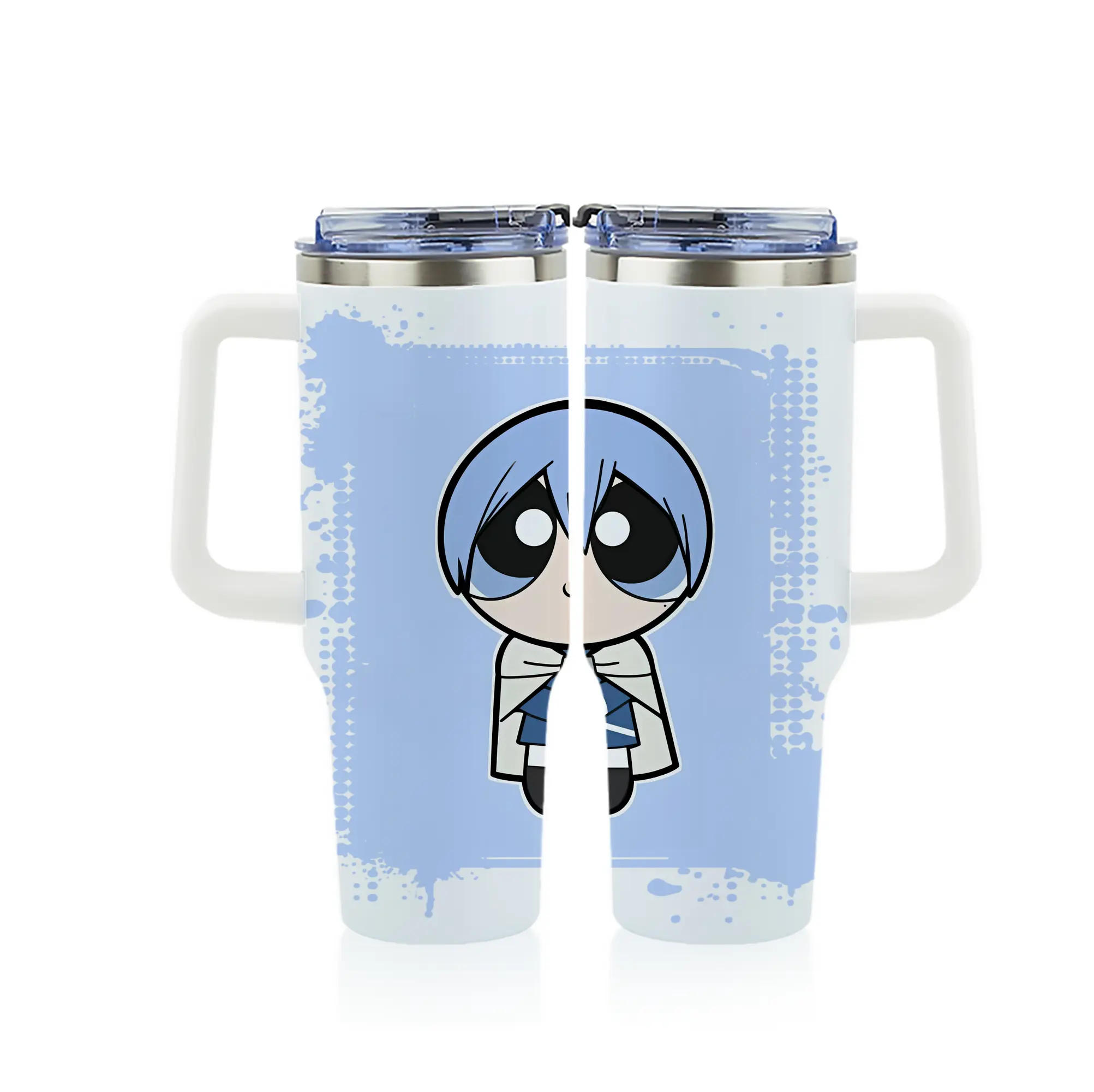 葬送のフリーレン（Frieren） グッズ,ヒンメル（Himmel） - 1200mL フルプリント車用タンブラー ・ 304ステンレス 内側 ・ 201ステンレス 外側 ・ 保温 保冷 ・ 通勤 ドライブ アウトドア用