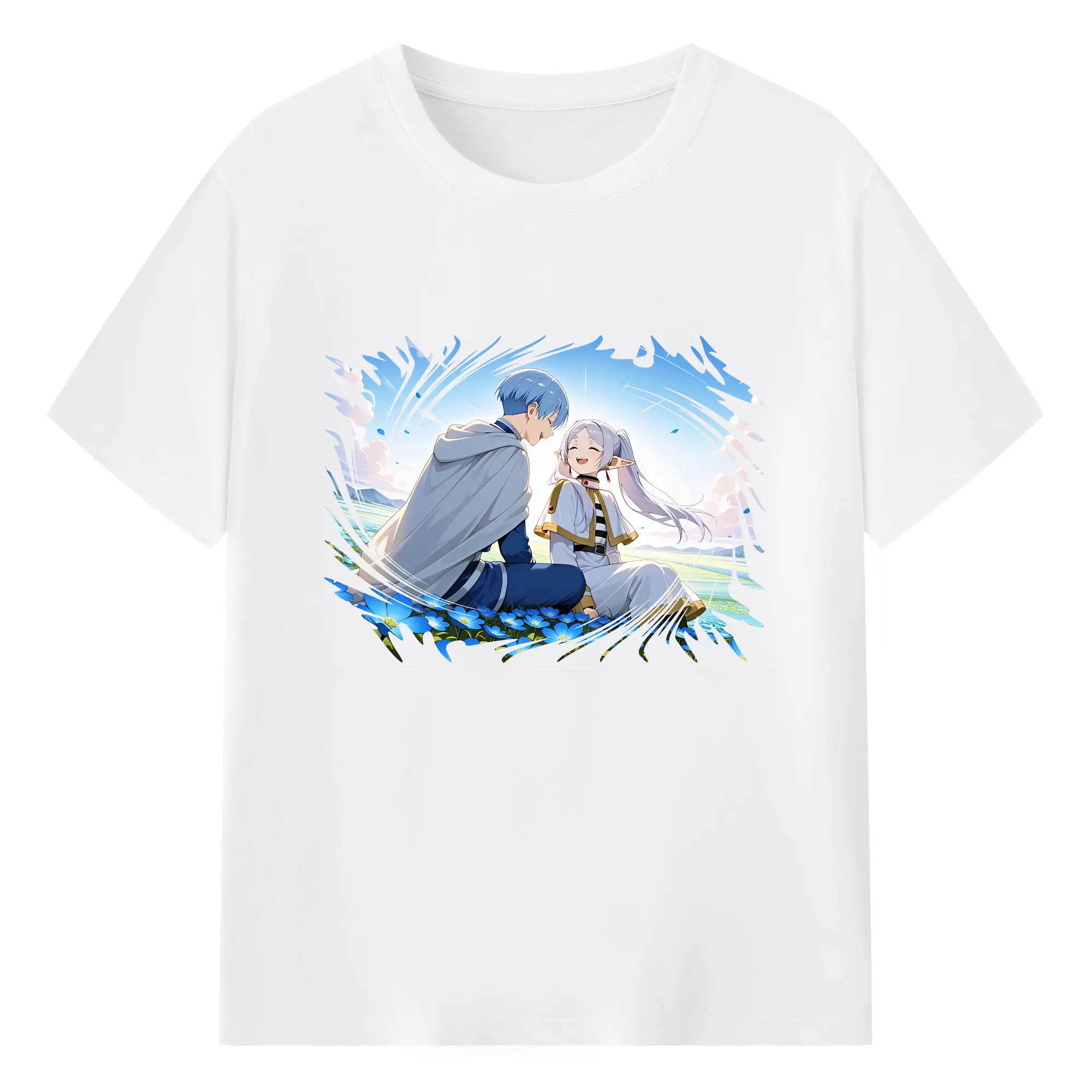 葬送のフリーレン（Frieren） グッズ,ヒンメル（Himmel） - 綿100％ 半袖Tシャツ ・ フロントプリント ・ 快適 通気性 ・ 日常使い 散歩 スポーツ用