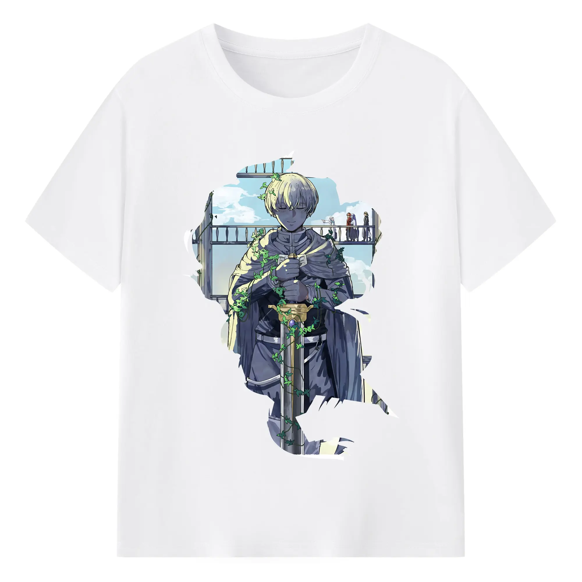 葬送のフリーレン（Frieren） グッズ,ヒンメル（Himmel） - 綿100％ 半袖Tシャツ ・ フロントプリント ・ 快適 通気性 ・ 日常使い 散歩 スポーツ用