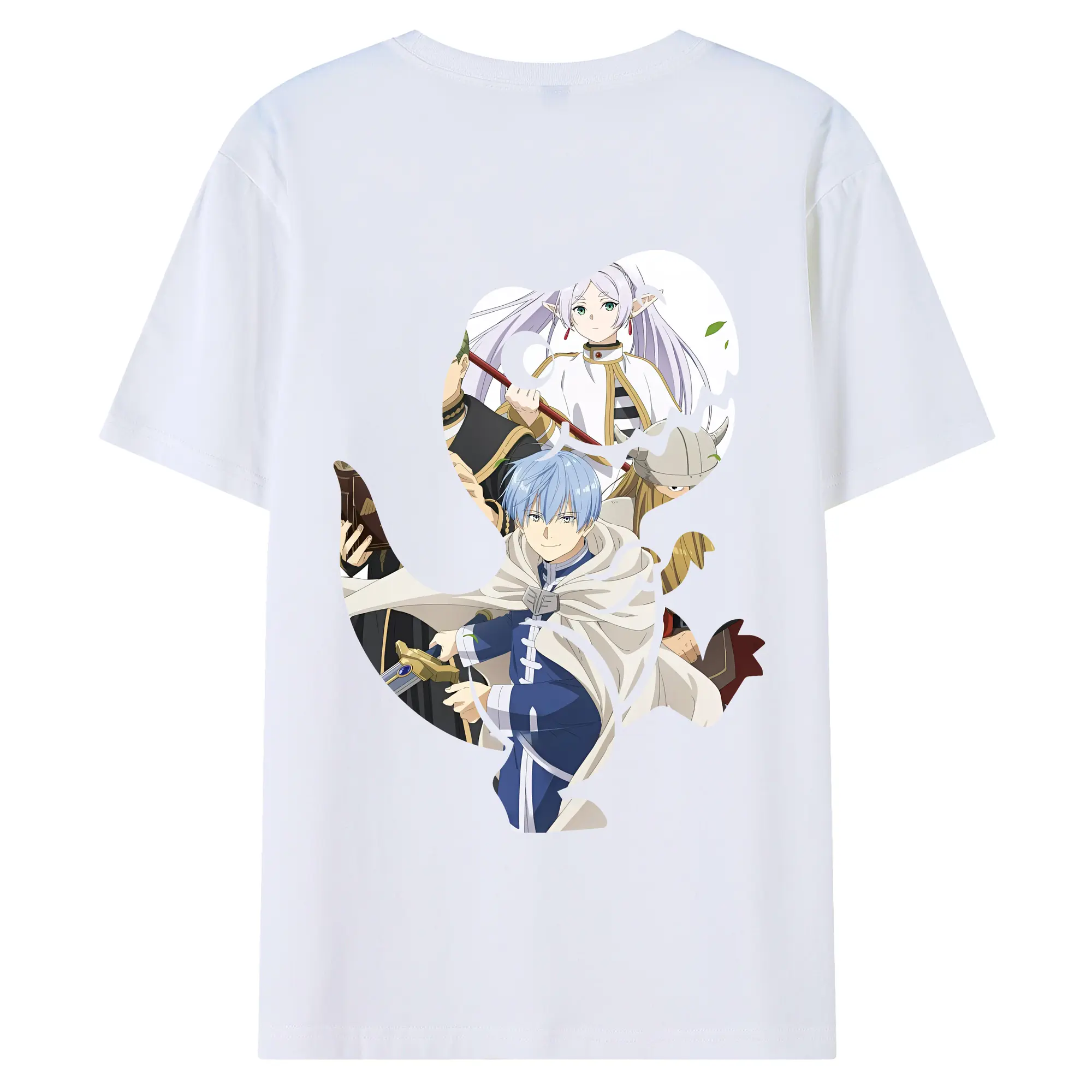 葬送のフリーレン（Frieren） グッズ,ヒンメル（Himmel） - 綿100％ 半袖Tシャツ ・ バックプリント ・ 快適 通気性 ・ 日常使い 散歩 スポーツ用