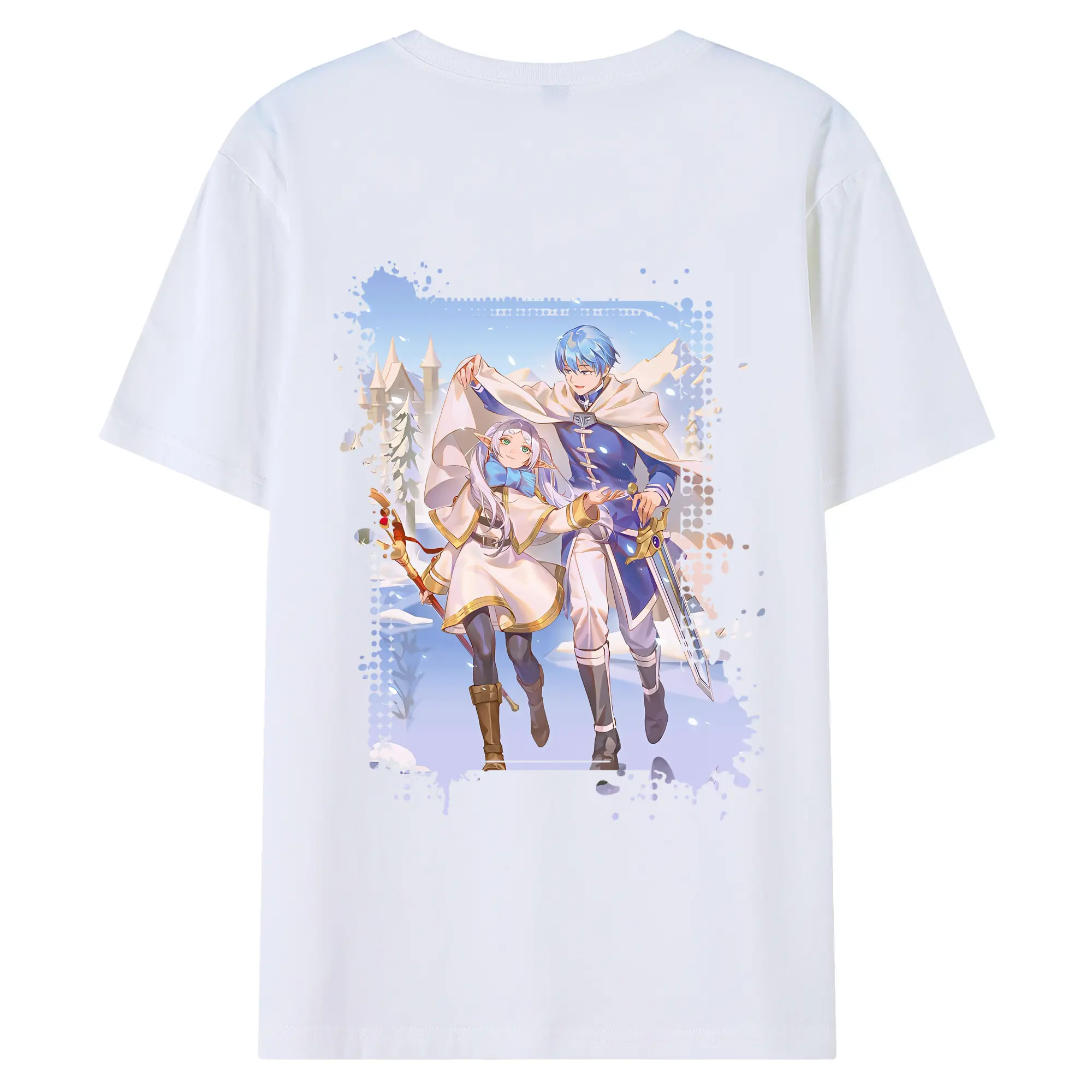 葬送のフリーレン（Frieren） グッズ,ヒンメル（Himmel） - 綿100％ 半袖Tシャツ ・ バックプリント ・ 快適 通気性 ・ 日常使い 散歩 スポーツ用