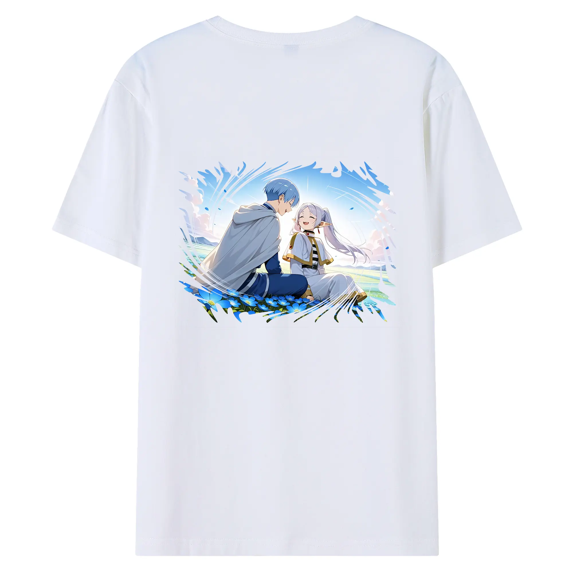 葬送のフリーレン（Frieren） グッズ,ヒンメル（Himmel） - 綿100％ 半袖Tシャツ ・ バックプリント ・ 快適 通気性 ・ 日常使い 散歩 スポーツ用