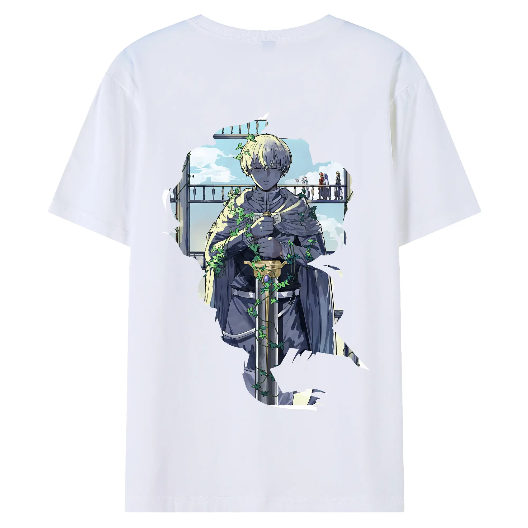 葬送のフリーレン（Frieren） グッズ,ヒンメル（Himmel） - 綿100％ 半袖Tシャツ ・ バックプリント ・ 快適 通気性 ・ 日常使い 散歩 スポーツ用