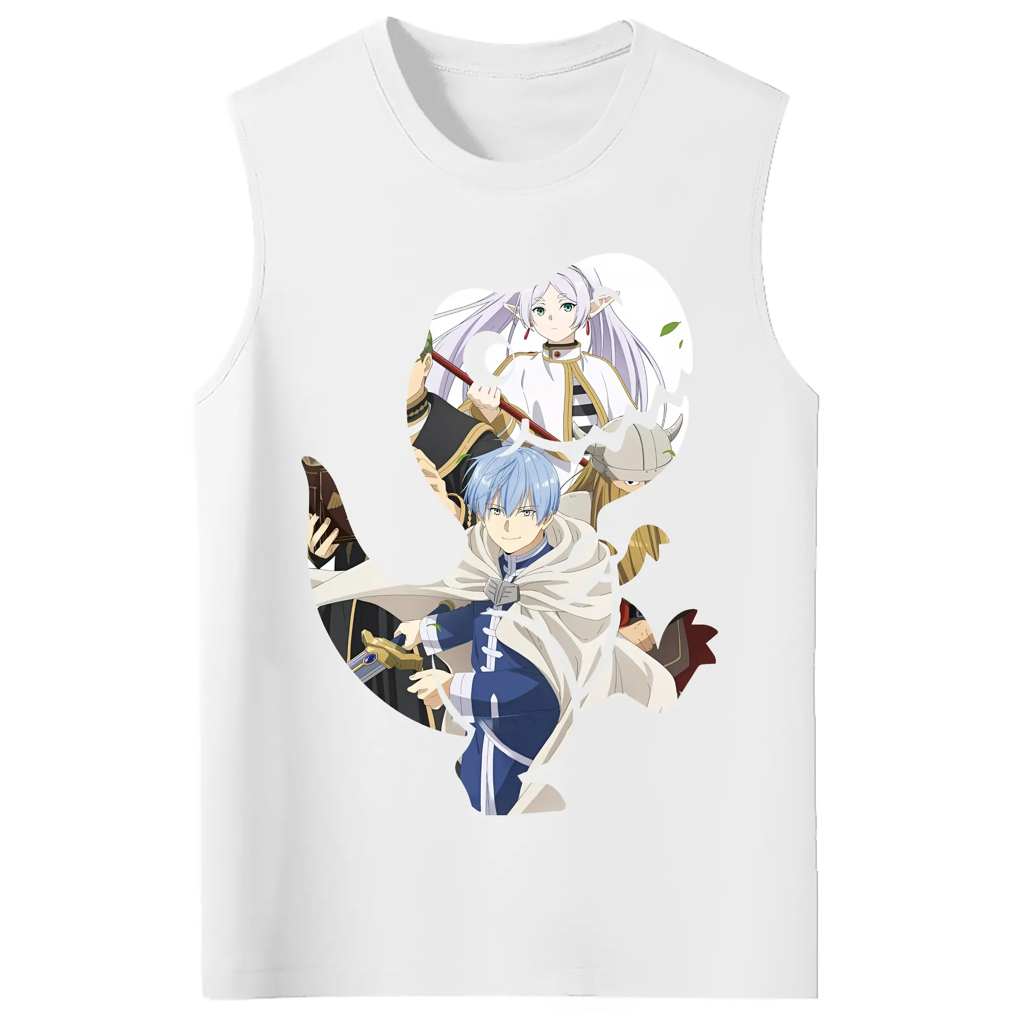 葬送のフリーレン（Frieren） グッズ,ヒンメル（Himmel） - コットン100％ タンクトップ ・ フロントプリント ・ タイトフィット ・ 快適 通気性 ・ スポーツ カジュアル 散歩用