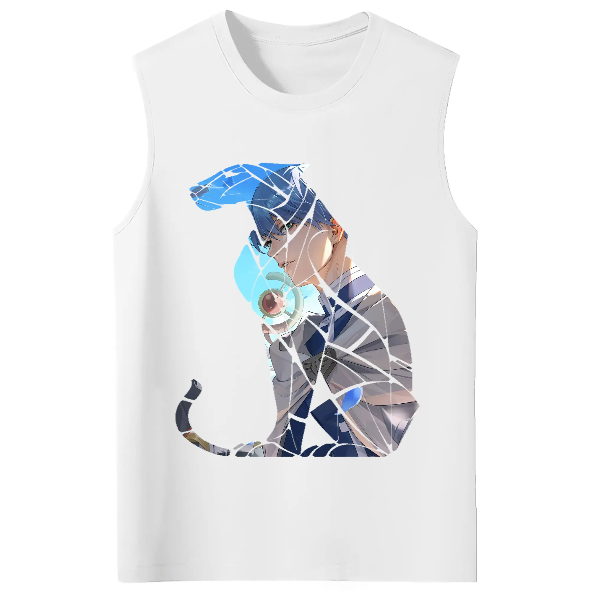 葬送のフリーレン（Frieren） グッズ,ヒンメル（Himmel） - コットン100％ タンクトップ ・ フロントプリント ・ タイトフィット ・ 快適 通気性 ・ スポーツ カジュアル 散歩用