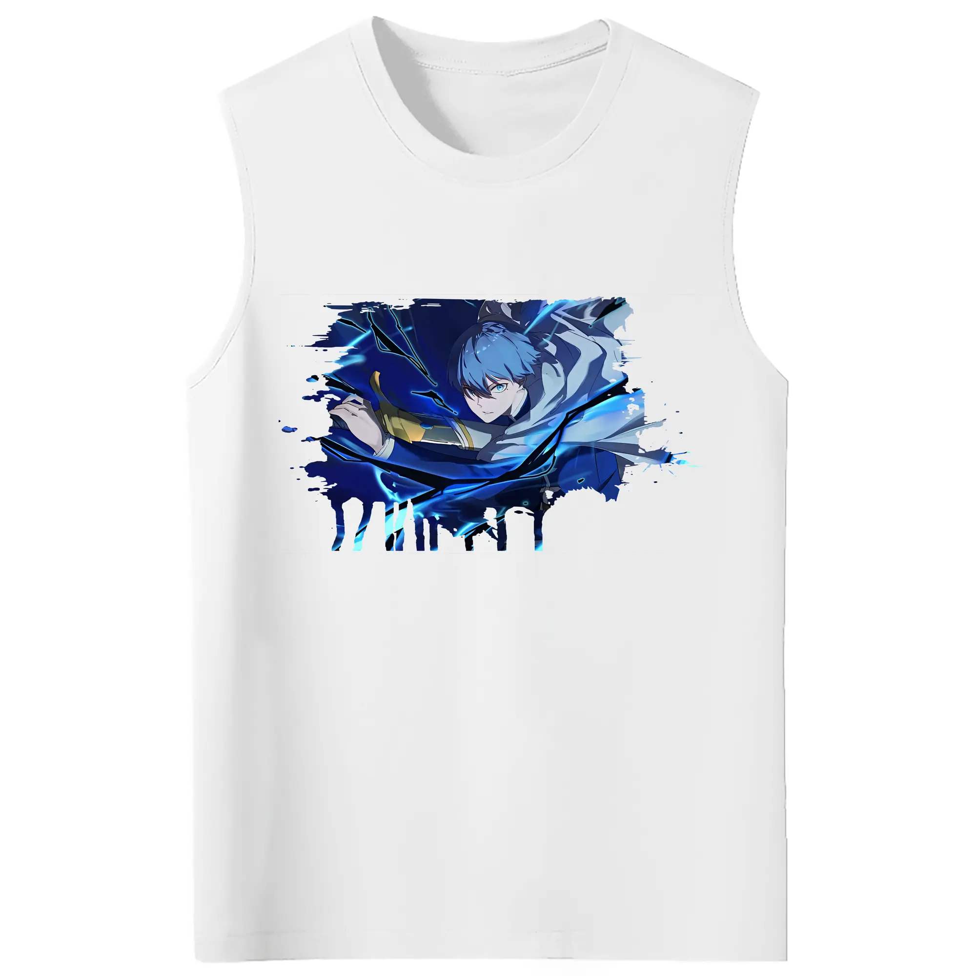 葬送のフリーレン（Frieren） グッズ,ヒンメル（Himmel） - コットン100％ タンクトップ ・ フロントプリント ・ タイトフィット ・ 快適 通気性 ・ スポーツ カジュアル 散歩用