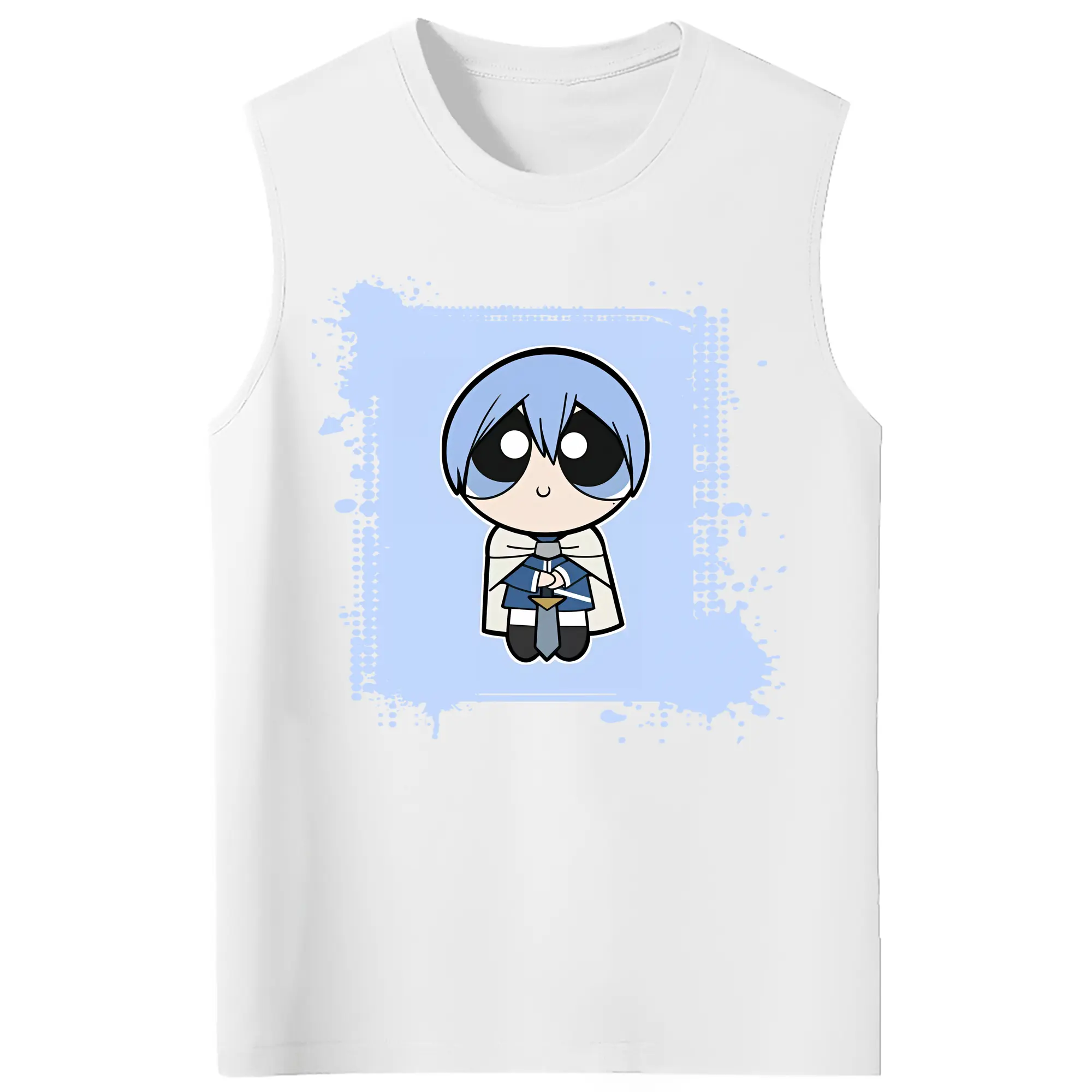 葬送のフリーレン（Frieren） グッズ,ヒンメル（Himmel） - コットン100％ タンクトップ ・ フロントプリント ・ タイトフィット ・ 快適 通気性 ・ スポーツ カジュアル 散歩用