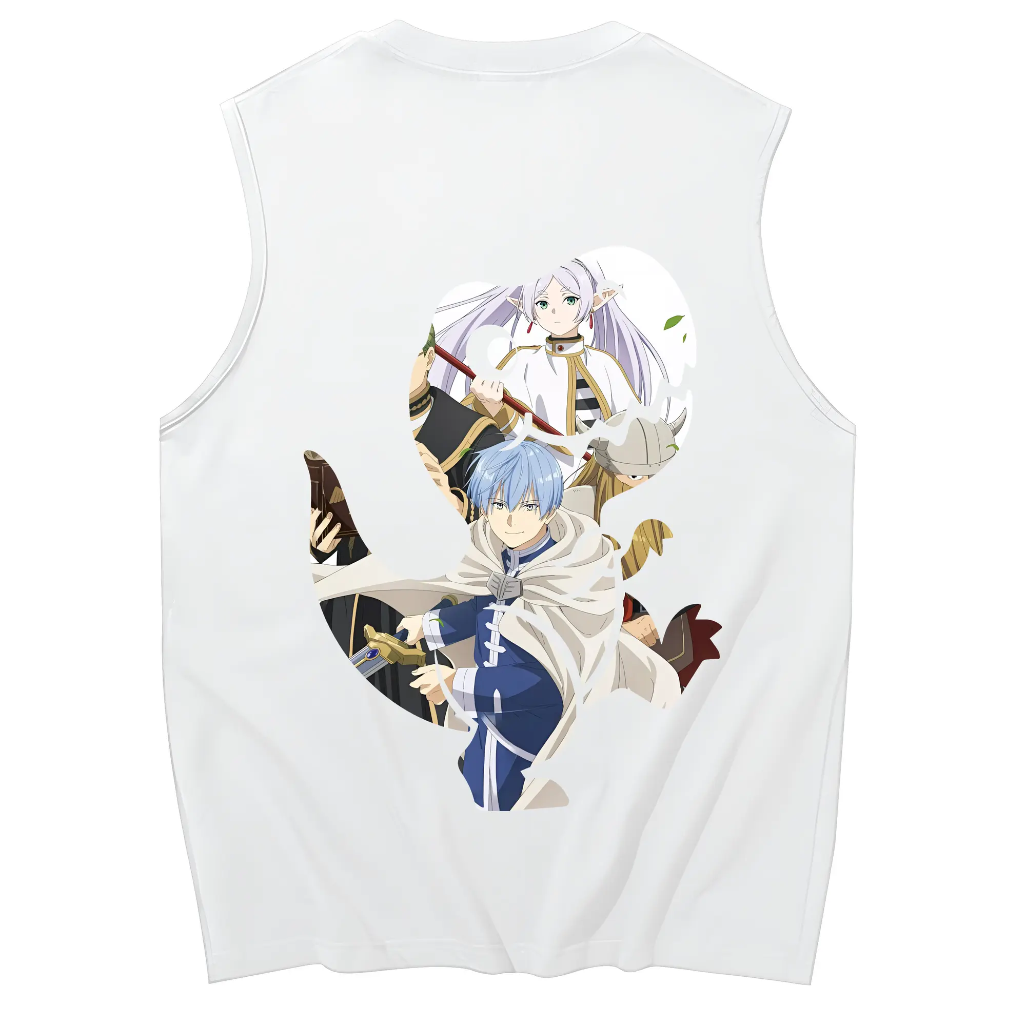 葬送のフリーレン（Frieren） グッズ,ヒンメル（Himmel） - コットン100％ タンクトップ ・ 背面プリント ・ タイトシルエット ・ 快適 通気性 ・ スポーツ カジュアル 散歩用