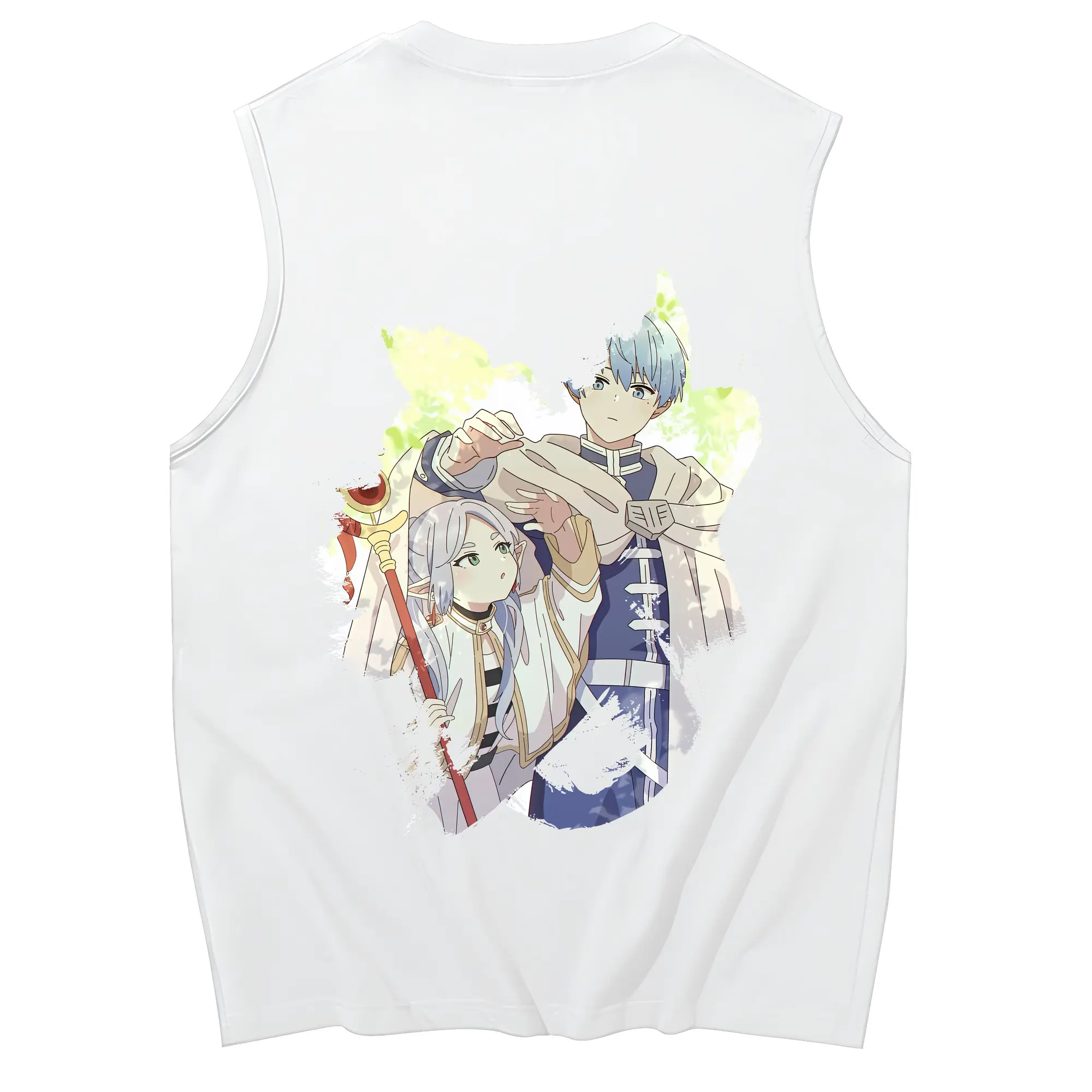 葬送のフリーレン（Frieren） グッズ,ヒンメル（Himmel） - コットン100％ タンクトップ ・ 背面プリント ・ タイトシルエット ・ 快適 通気性 ・ スポーツ カジュアル 散歩用