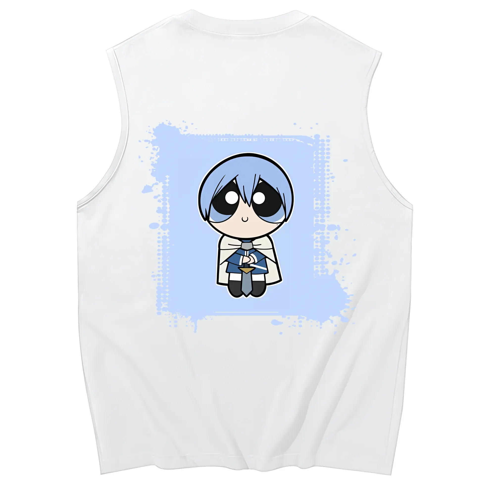 葬送のフリーレン（Frieren） グッズ,ヒンメル（Himmel） - コットン100％ タンクトップ ・ 背面プリント ・ タイトシルエット ・ 快適 通気性 ・ スポーツ カジュアル 散歩用