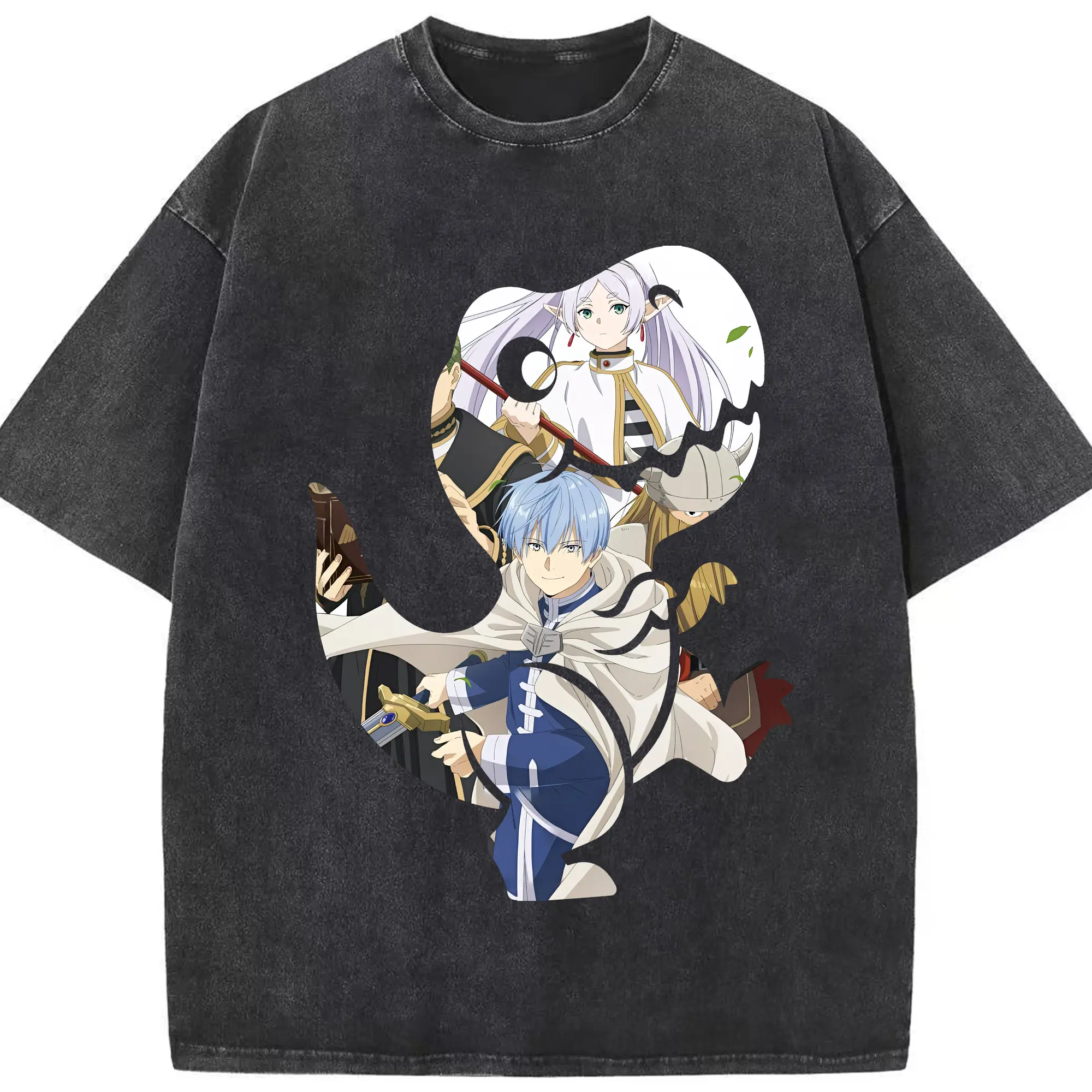 葬送のフリーレン（Frieren） グッズ,ヒンメル（Himmel） - 綿100％ ヴィンテージ風 半袖Tシャツ ・ フロントプリント ・ 柔らか肌触り ・ 通気性 快適 ・ スポーツ カジュアル 外出用