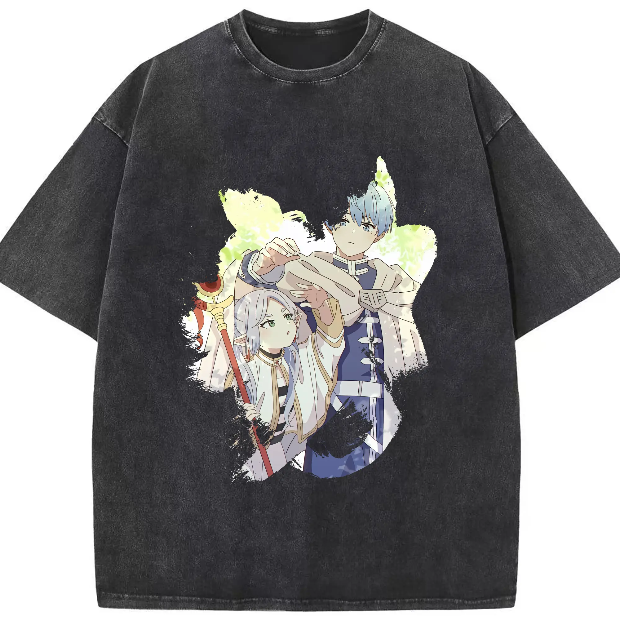 葬送のフリーレン（Frieren） グッズ,ヒンメル（Himmel） - 綿100％ ヴィンテージ風 半袖Tシャツ ・ フロントプリント ・ 柔らか肌触り ・ 通気性 快適 ・ スポーツ カジュアル 外出用