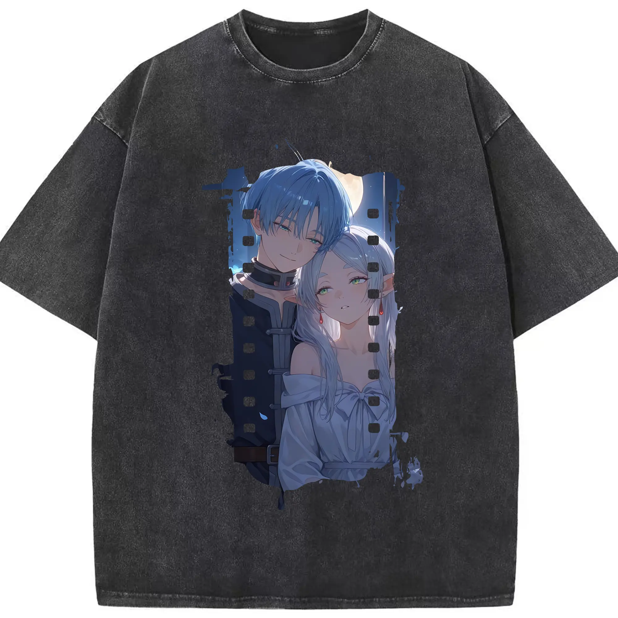 葬送のフリーレン（Frieren） グッズ,ヒンメル（Himmel） - 綿100％ ヴィンテージ風 半袖Tシャツ ・ フロントプリント ・ 柔らか肌触り ・ 通気性 快適 ・ スポーツ カジュアル 外出用