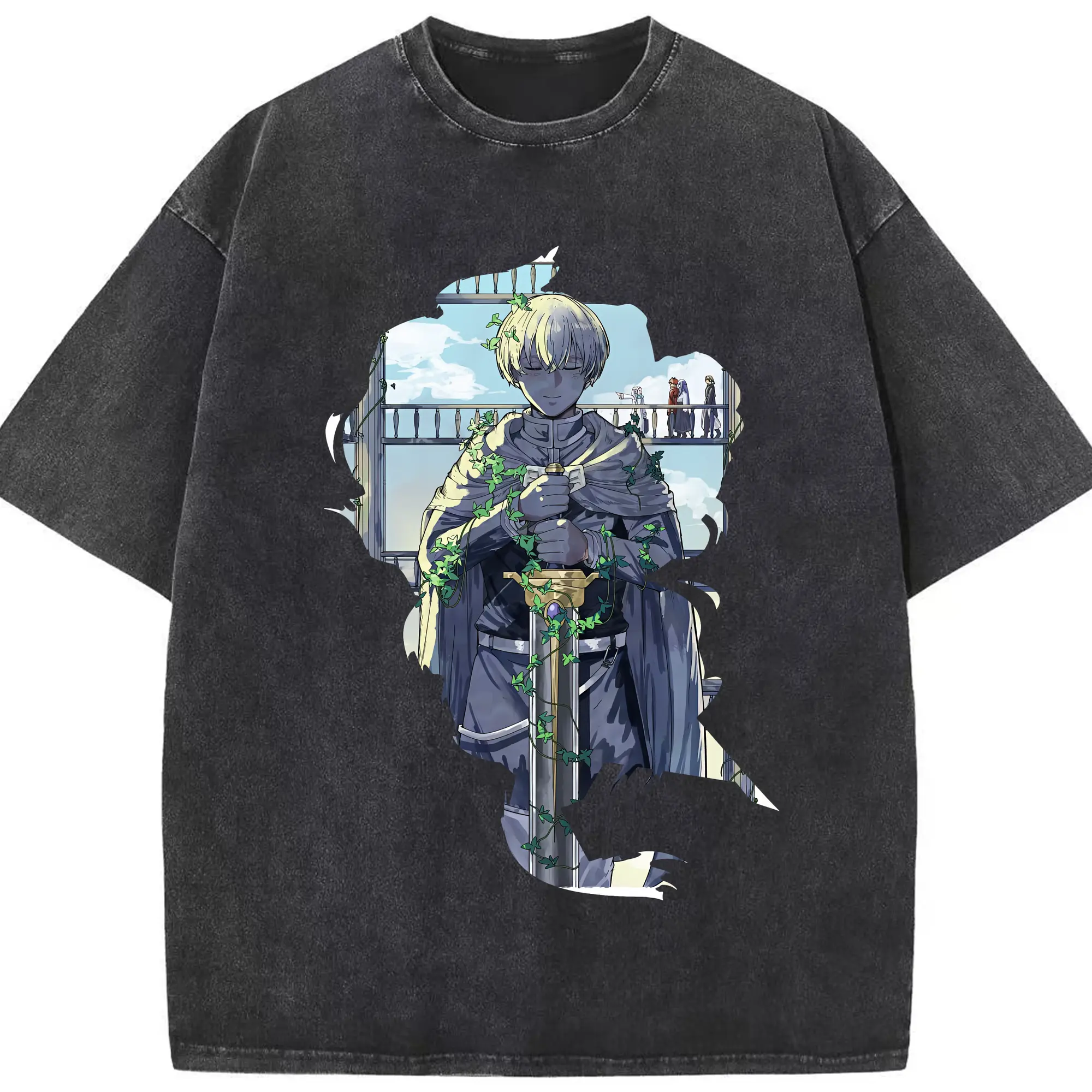 葬送のフリーレン（Frieren） グッズ,ヒンメル（Himmel） - 綿100％ ヴィンテージ風 半袖Tシャツ ・ フロントプリント ・ 柔らか肌触り ・ 通気性 快適 ・ スポーツ カジュアル 外出用