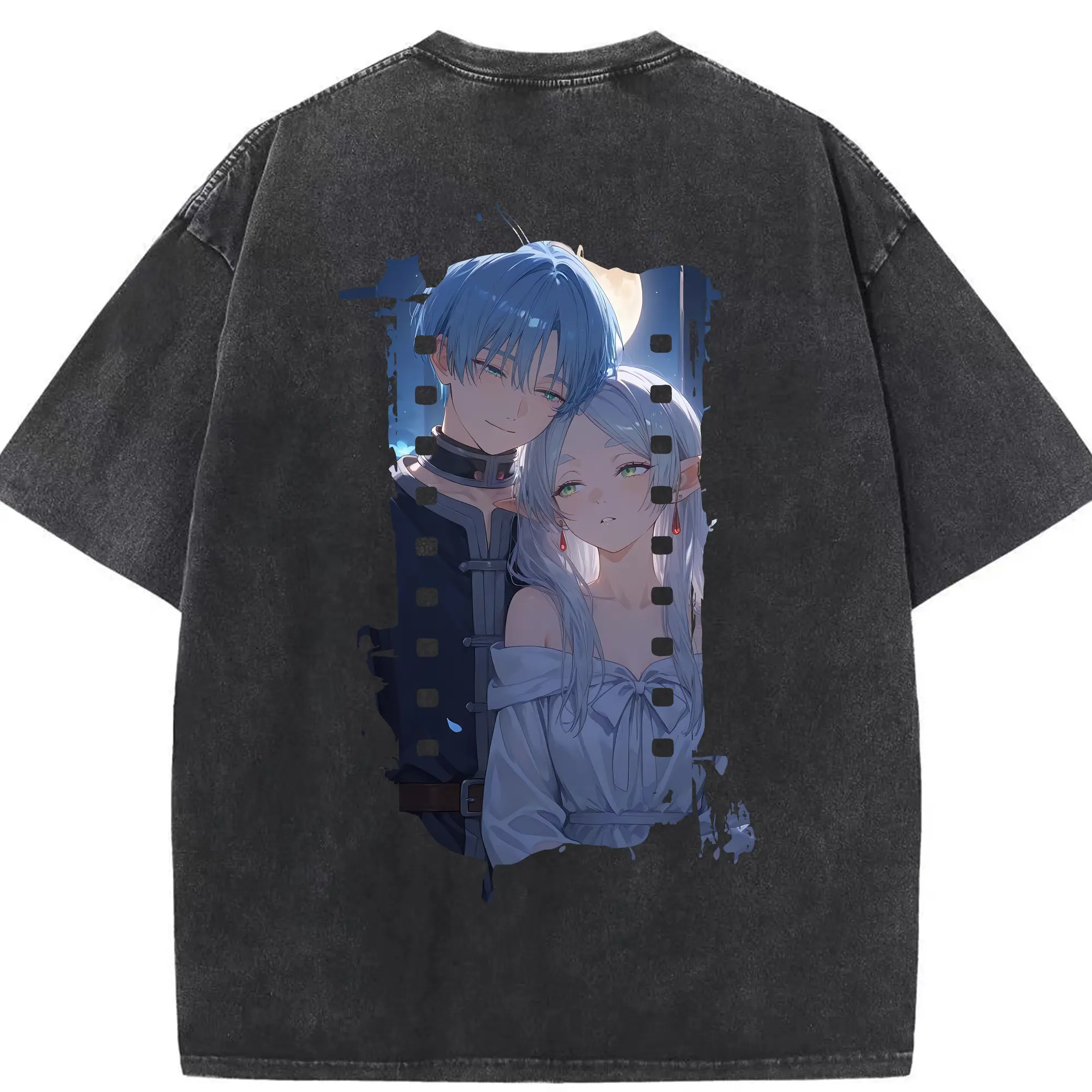 葬送のフリーレン（Frieren） グッズ,ヒンメル（Himmel） - 綿100％ ヴィンテージ風 半袖Tシャツ ・ 背面プリント ・ 柔らか肌触り ・ 通気性 快適 ・ スポーツ カジュアル 外出用