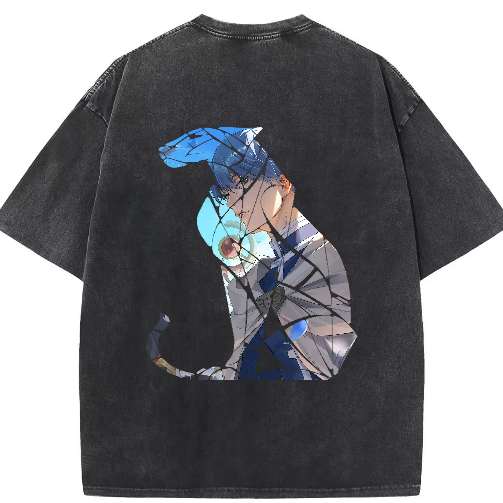 葬送のフリーレン（Frieren） グッズ,ヒンメル（Himmel） - 綿100％ ヴィンテージ風 半袖Tシャツ ・ 背面プリント ・ 柔らか肌触り ・ 通気性 快適 ・ スポーツ カジュアル 外出用