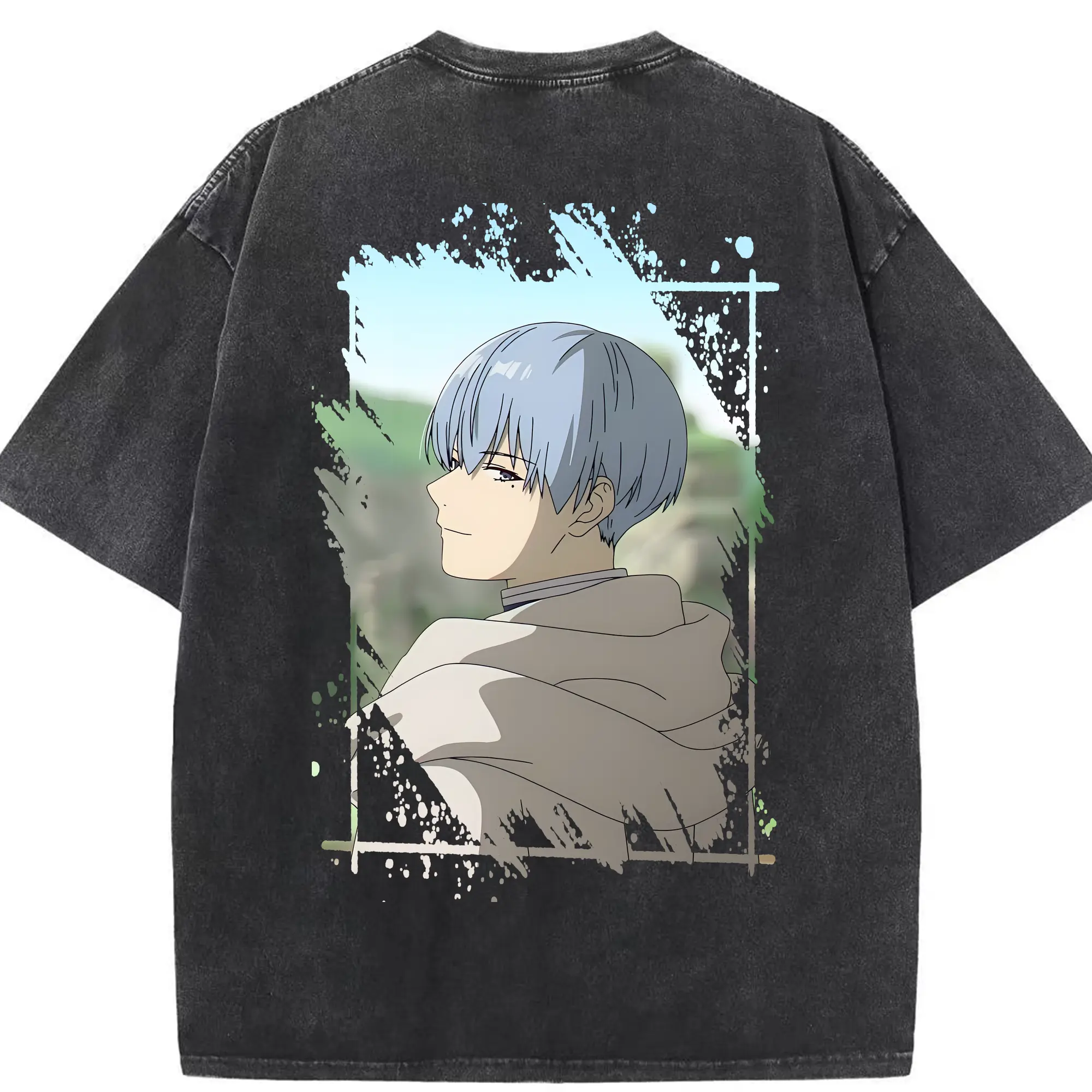 葬送のフリーレン（Frieren） グッズ,ヒンメル（Himmel） - 綿100％ ヴィンテージ風 半袖Tシャツ ・ 背面プリント ・ 柔らか肌触り ・ 通気性 快適 ・ スポーツ カジュアル 外出用