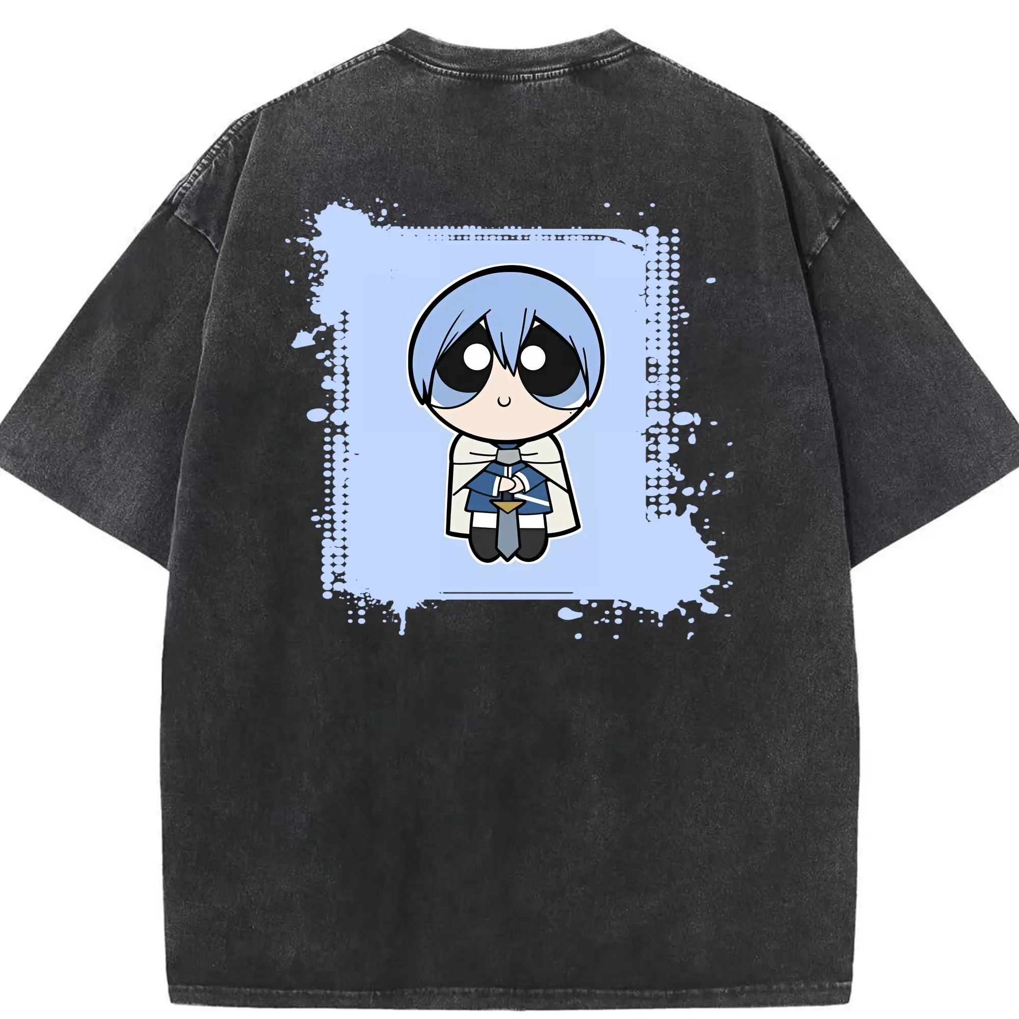 葬送のフリーレン（Frieren） グッズ,ヒンメル（Himmel） - 綿100％ ヴィンテージ風 半袖Tシャツ ・ 背面プリント ・ 柔らか肌触り ・ 通気性 快適 ・ スポーツ カジュアル 外出用