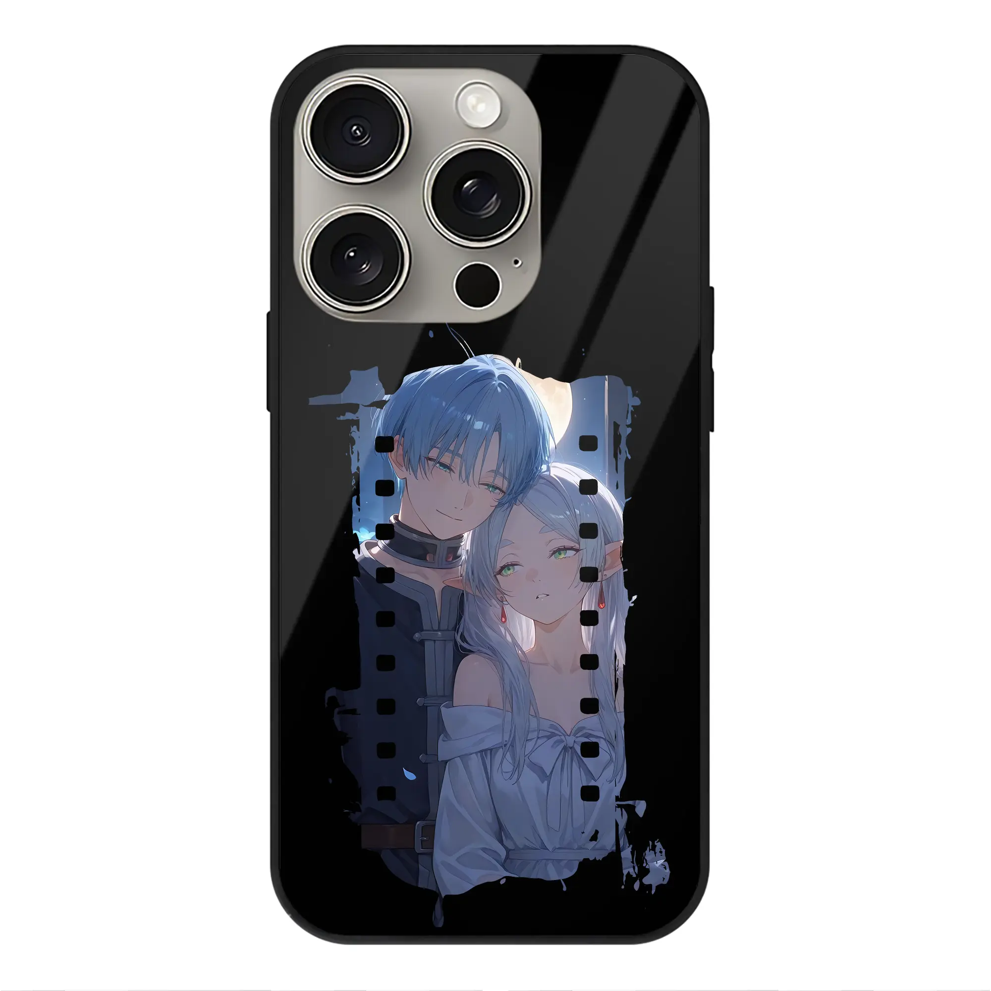 葬送のフリーレン（Frieren） グッズ,ヒンメル（Himmel） - IPhone15Pro対応 ・ スマホケース ・ 背面ガラス ・ TPU+強化ガラス ・ 耐衝撃 ・ 黄変防止 ・ ワイヤレス充電対応 ・ 3D立体ボタン